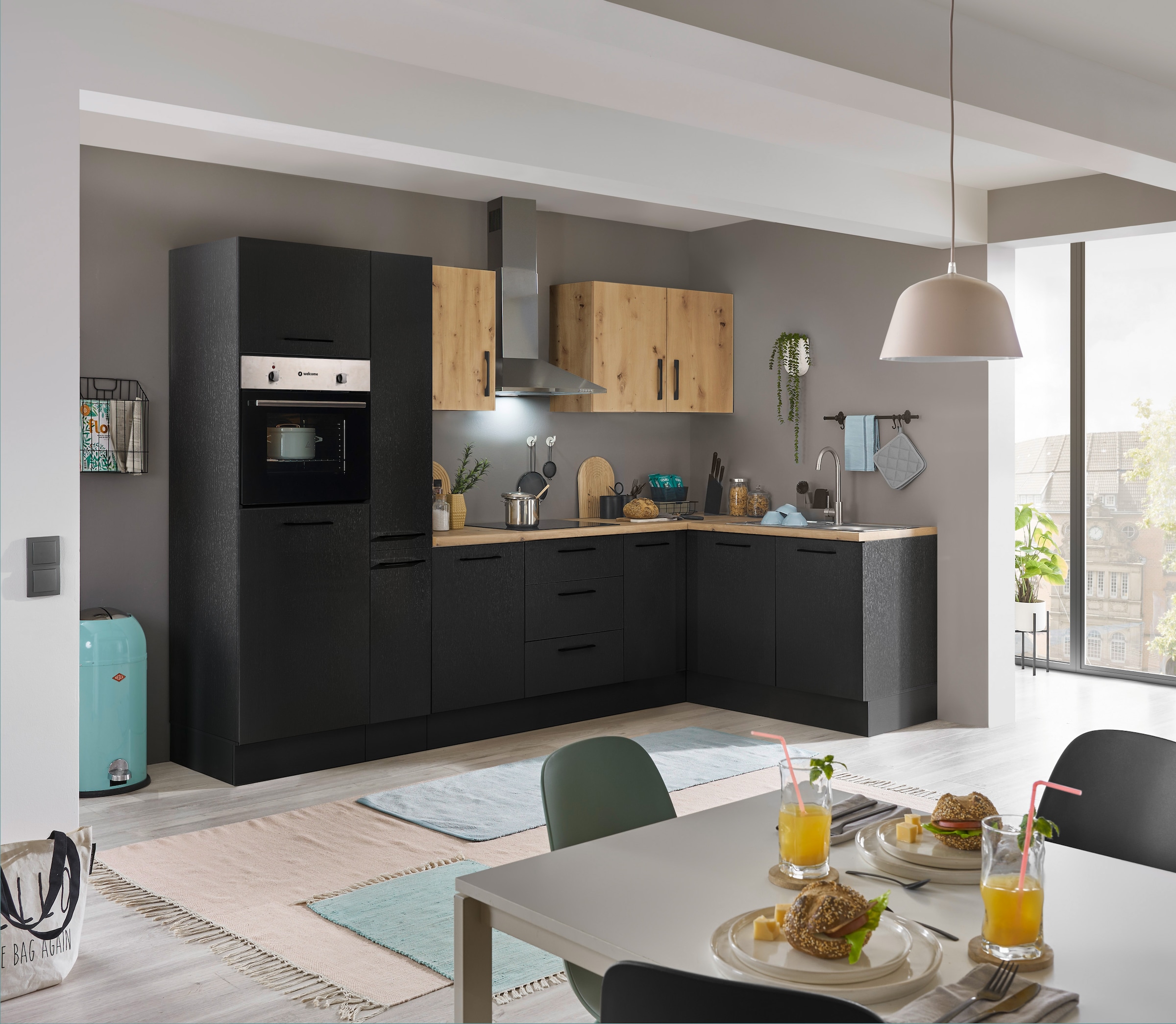 BASIC by Balculina Winkelküche »Turin«, Stellbreite 300x175 cm, wahlweise mit E-Geräten