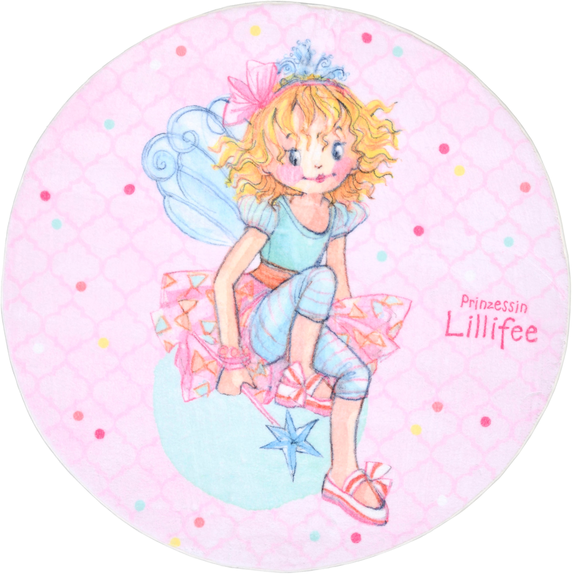 Prinzessin Lillifee Kinderteppich »LI-M-135«, rund, 10 mm Höhe, bedruckt, niedliches Kondermotiv