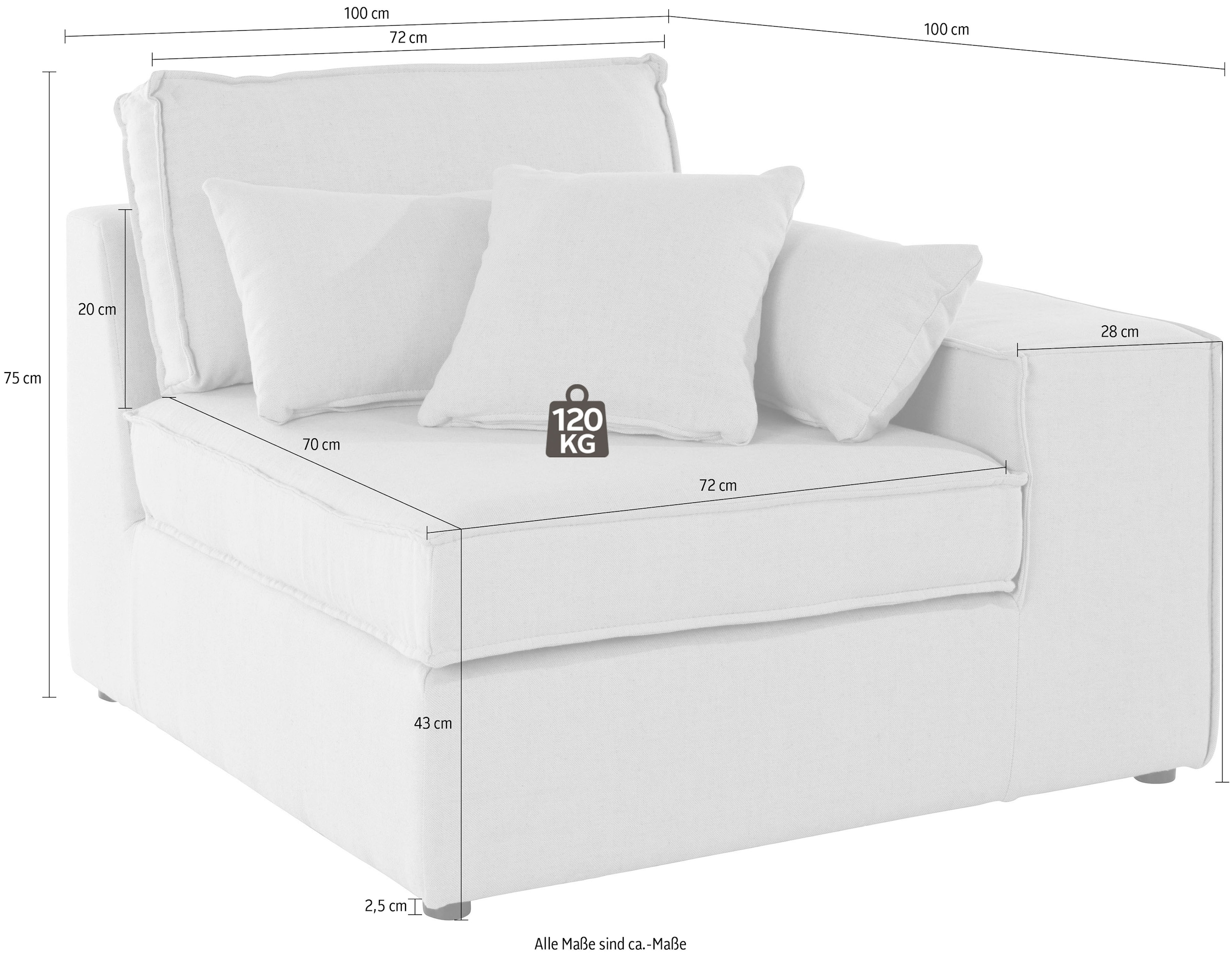 RAUM.ID Sofaelement »Florid«, als Teil eines Modulsofas, fester Sitzkomfort, auch in Cord