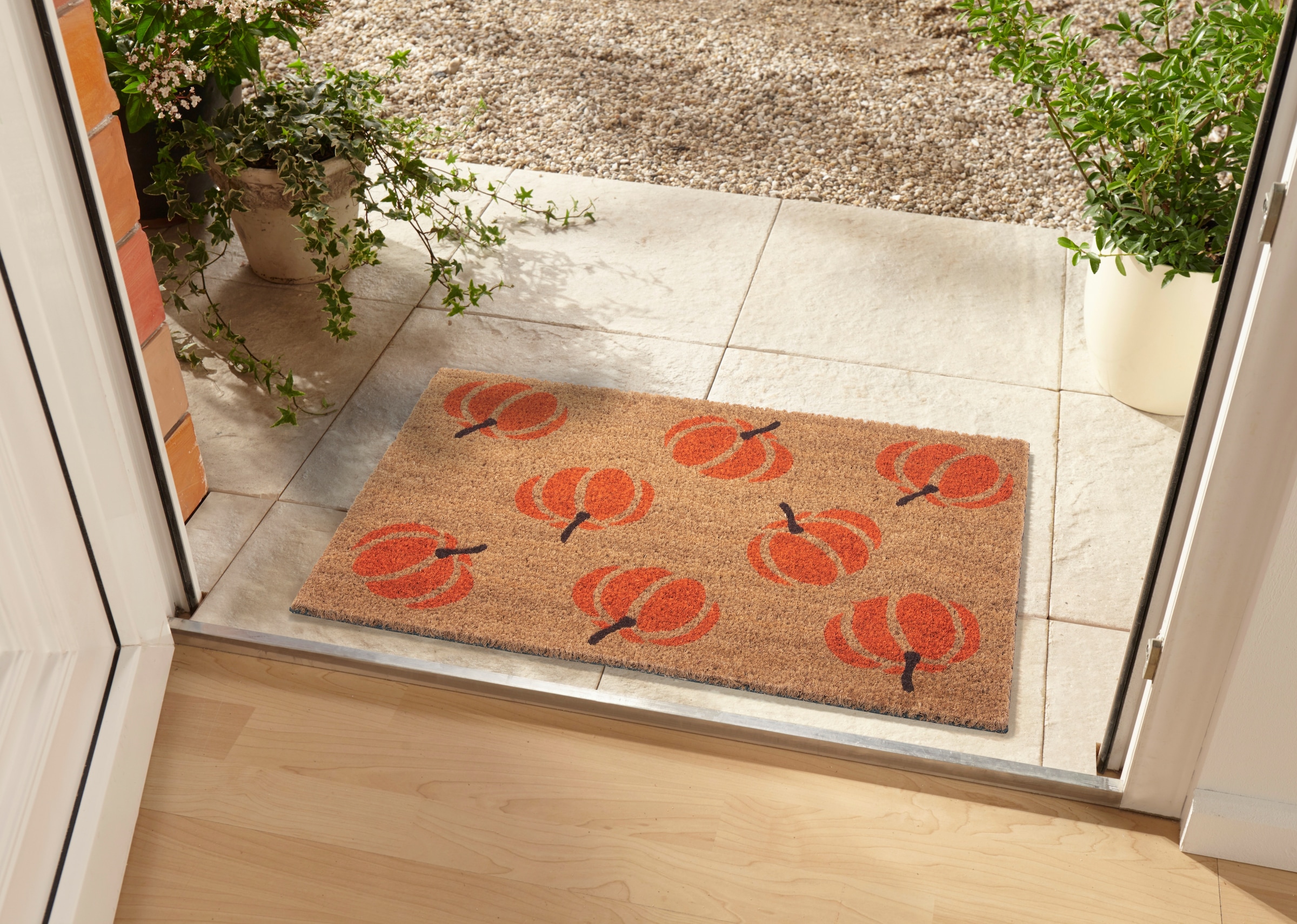 HANSE Home Fußmatte »Mix Mats Kokos Pumpkins, Türmatte«, rechteckig, 15 mm Höhe, Kokos, Schmutzfangmatte, Outdoor, Rutschfest, Innen, Kokosmatte, Flur