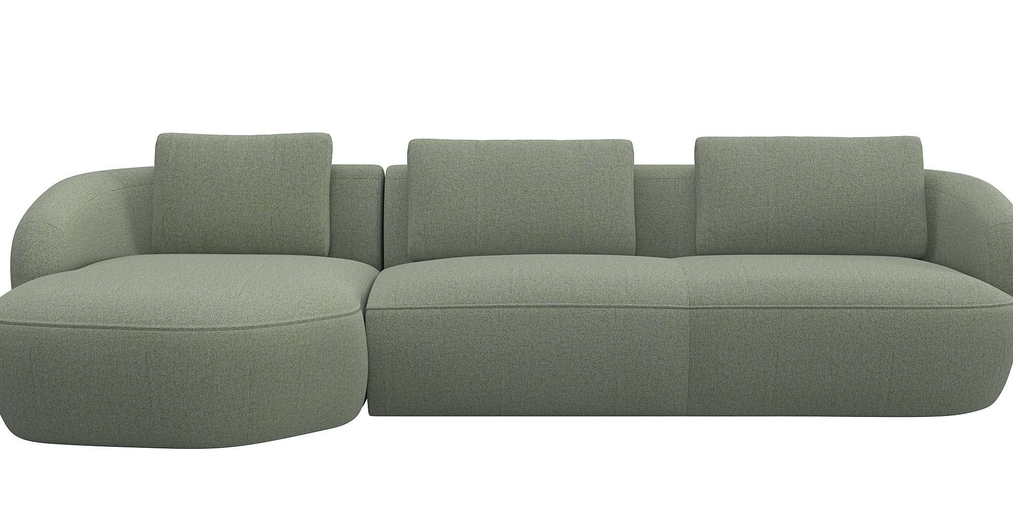 FLEXLUX Wohnlandschaft »Torino, rund, L-Form, Sofa-Ecke mit Recamiere, Long günstig online kaufen