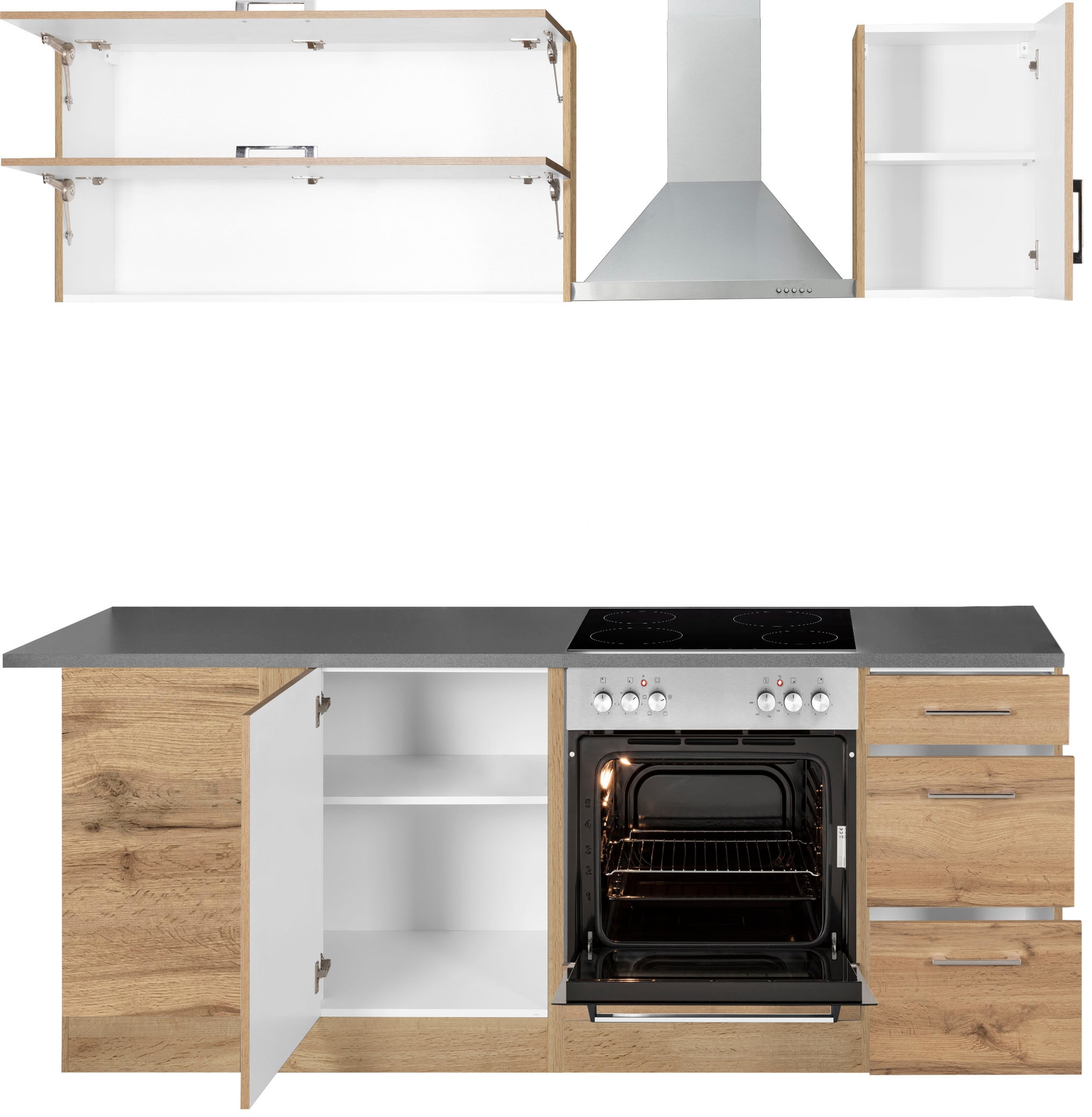 KOCHSTATION Winkelküche »KS-Colmar«, ohne E-Geräte, Stellbreite 210/210 cm