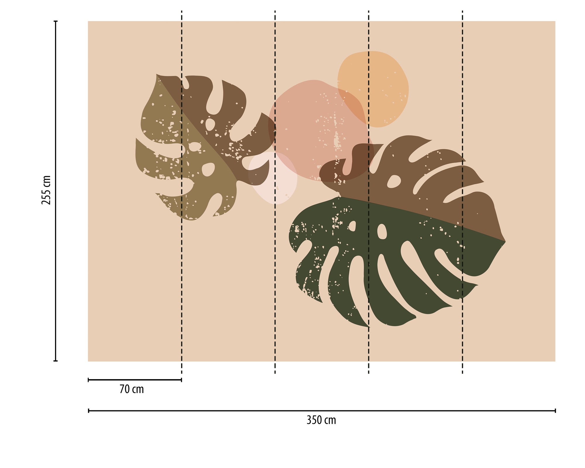 A.S. Création Vliestapete »Fototapete Monstera Blätter Beige Braun« matt strukturiert