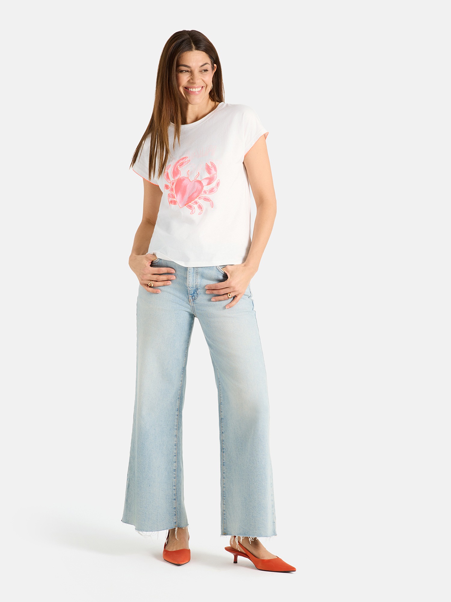 Lieblingsstück Kurzarmshirt »CrabiL« mit Kontrastdetails, Frontprint