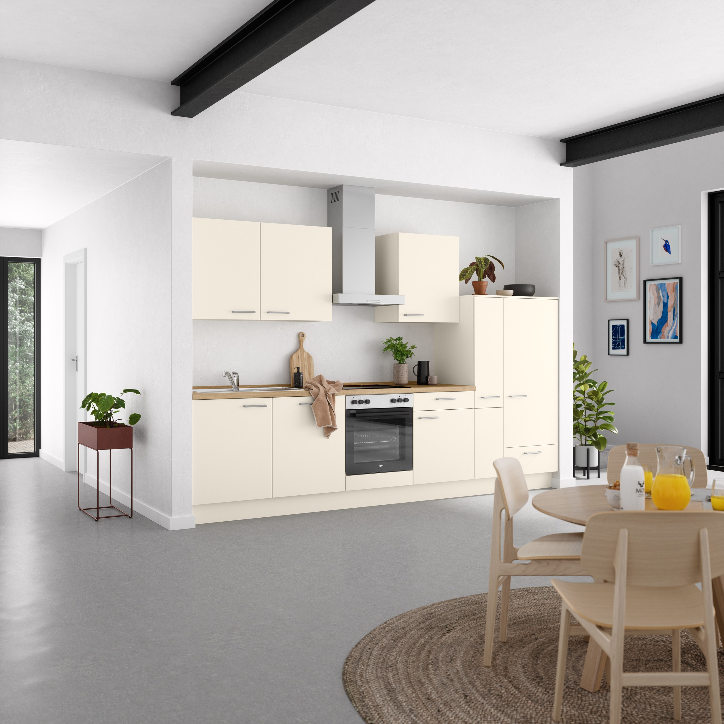 nobilia® Küchenzeile »"Touch I", NEU: individuell anpassbar mit gratis Profi-Beratung« vormontiert, Breite 330 cm, Ausrichtung wählbar, wahlw. mit E-Geräten