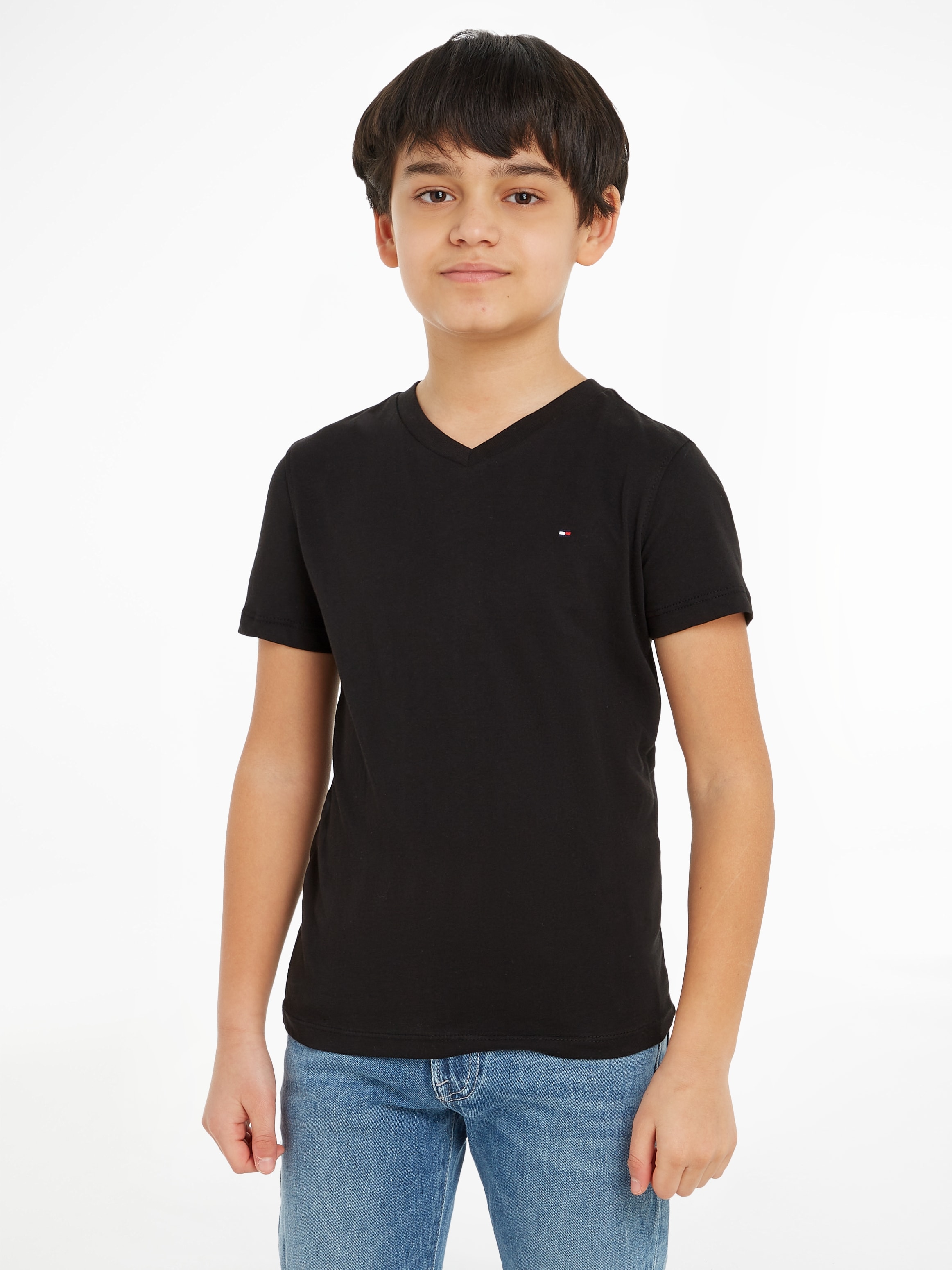 Tommy Hilfiger V-Shirt »BOYS online bei Tommy Logo-Flag Hilfiger S/S«, BASIC mit KNIT VN