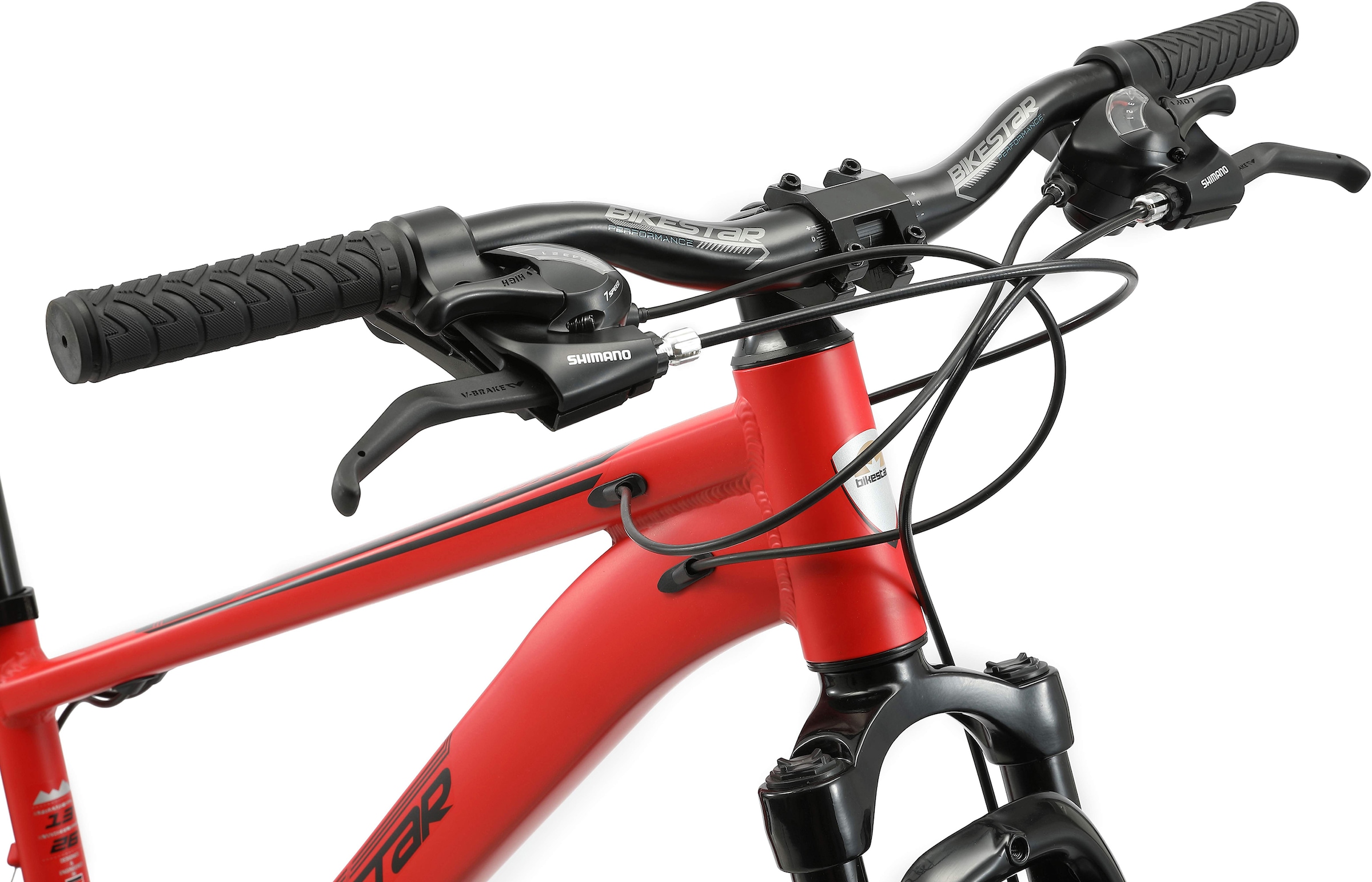 Bikestar Mountainbike, 21 Gang, Shimano, RD-TY300 Schaltwerk, Kettenschaltung, für Damen und Herren, Kettenschaltung