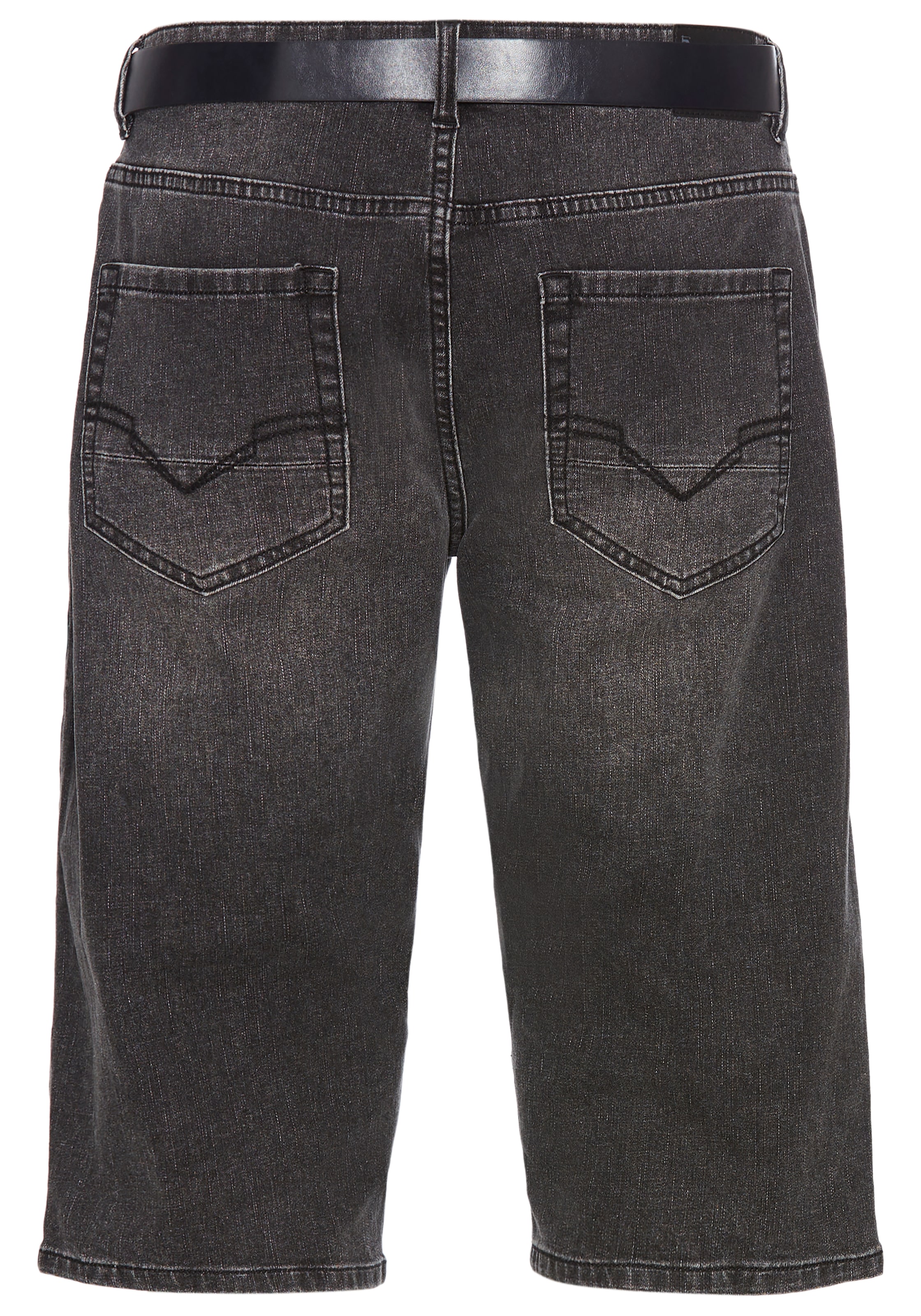 H.I.S Jeansbermudas »HANTZ«, (Set, 2 tlg., mit abnehmbarem Gürtel), gerader Beinschnitt, Used-Look mit Abriebeffekten