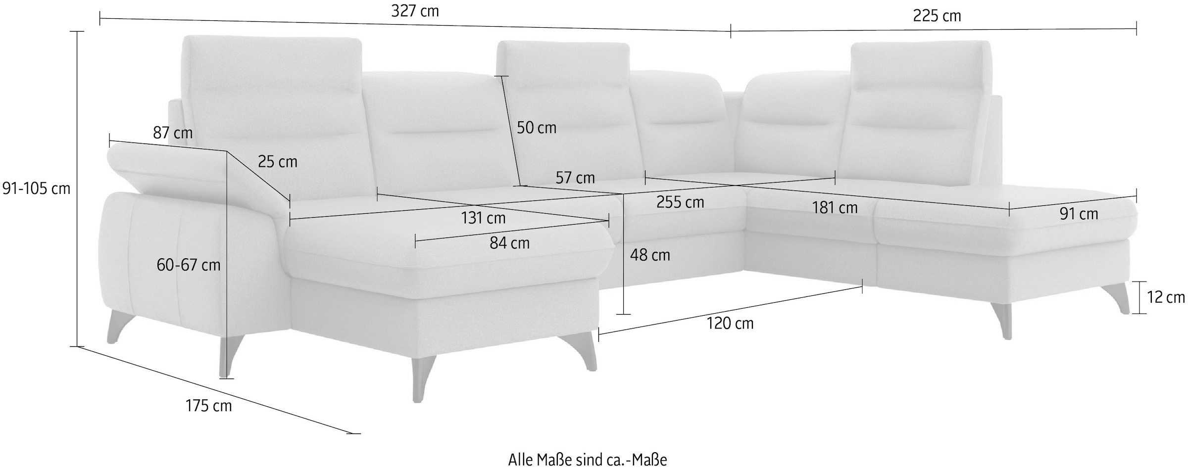 sit&more Wohnlandschaft »Astoria U-Form«, wahlweise mit motorischer Relaxfunktion