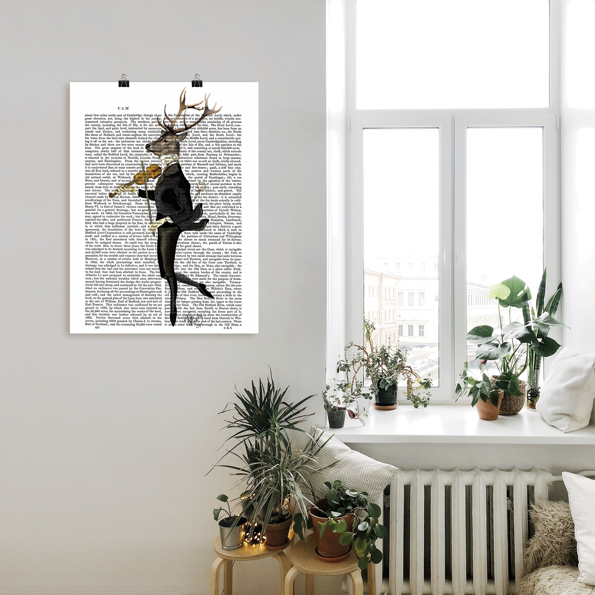 Artland Wandbild "Tanzender Hirsch mit Violine", Humor, (1 St.), als Leinwa günstig online kaufen