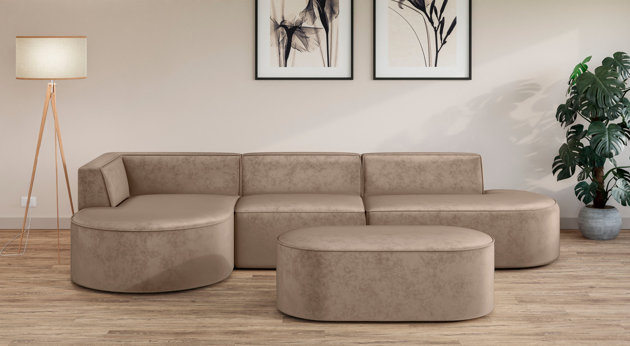OTTO home Ecksofa »EIVIND Designer Sofa mit Ottomane rechts/links, B/T/H: 3 günstig online kaufen