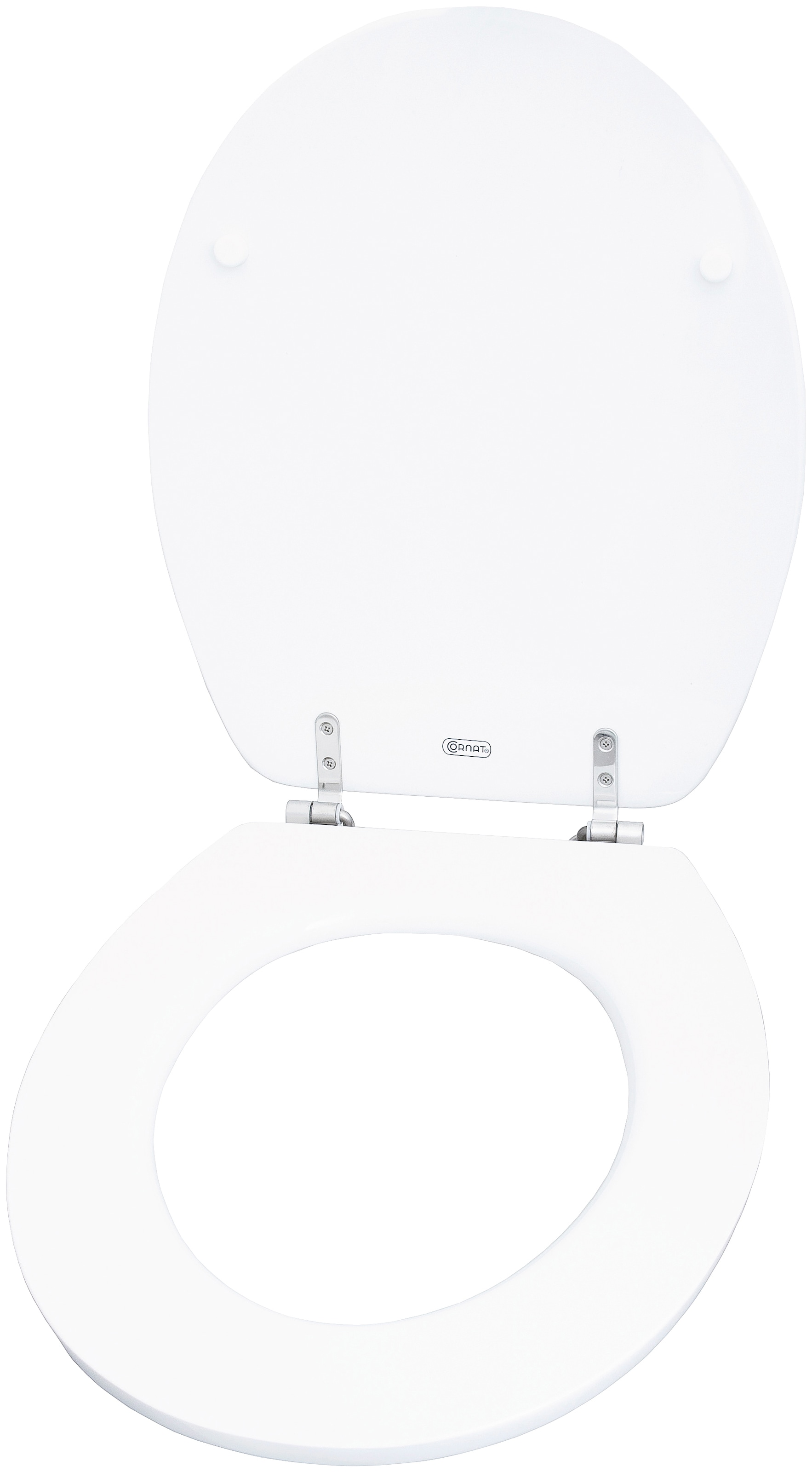 CORNAT WC-Sitz »Klassisch weißer Look - Hochwertig Holzkern - Komfortables Sitzgefühl« Schlichtes Design passt in jedes Badezimmer / Toilettensitz