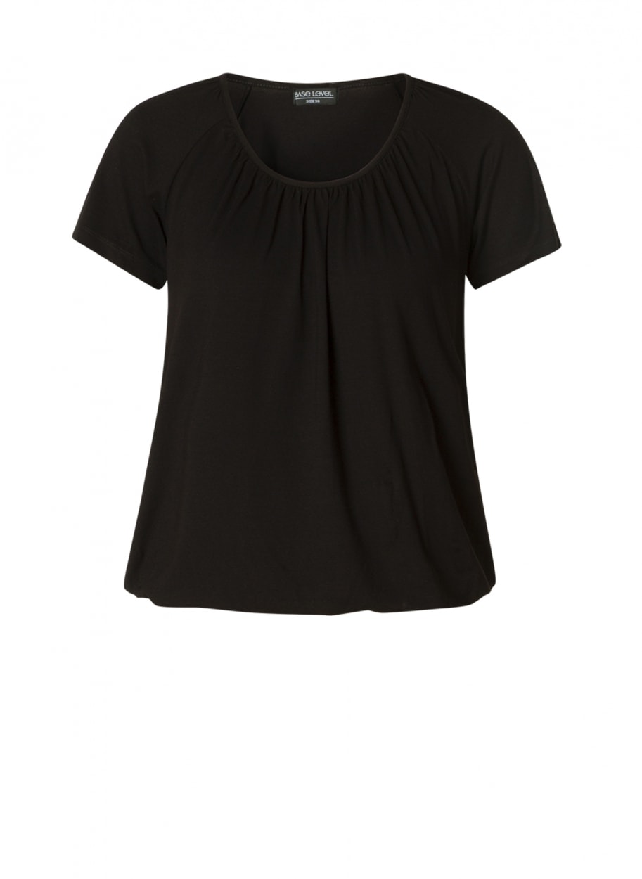 Base Level T-Shirt »Yona« mit Raffung am Rundhalsausschnitt