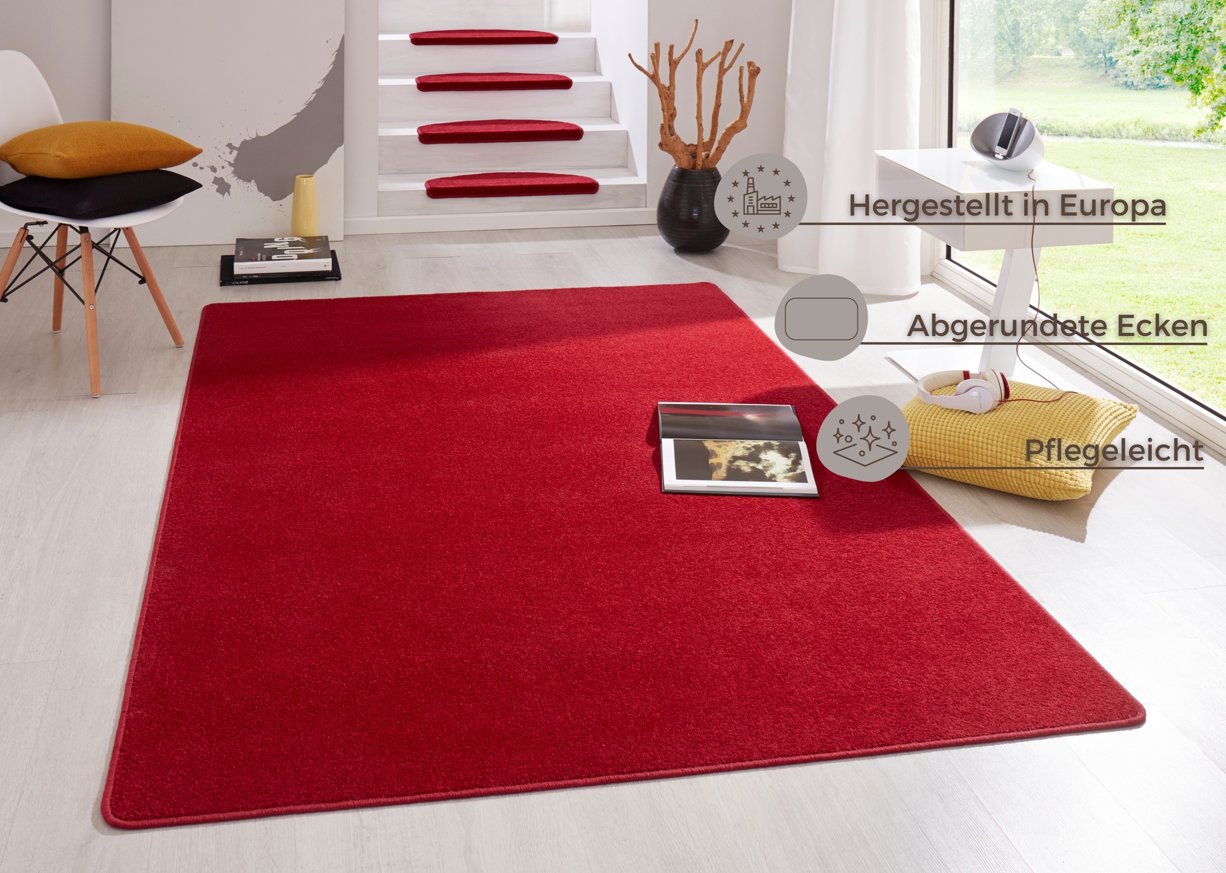 HANSE Home Teppich »Fancy«, rechteckig, 7 mm Höhe, Kurzflor, Läufer, uni, g günstig online kaufen