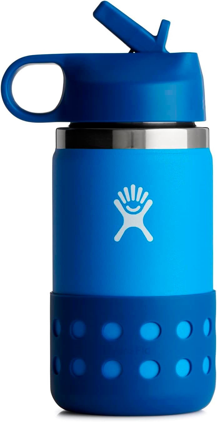 HYDRO FLASK Trinkflasche »Kids Wide Mouth Straw Cap and Boot« TempShield - doppelwandige Vakuumisolierung, 355 ml Lake 355 ml