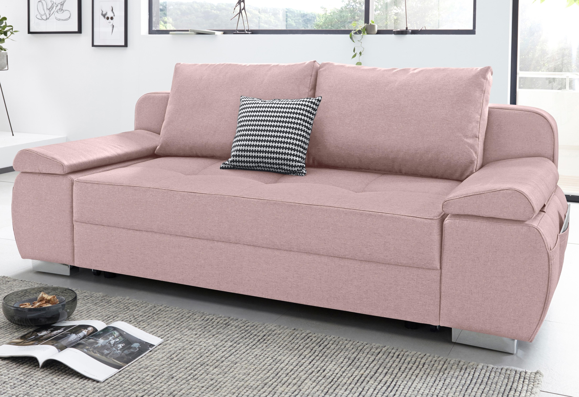 INOSIGN Schlafsofa »Pumo«, mit Boxspring-Aufbau, Bettfunktion und Bettkasten, inklusive Federkern
