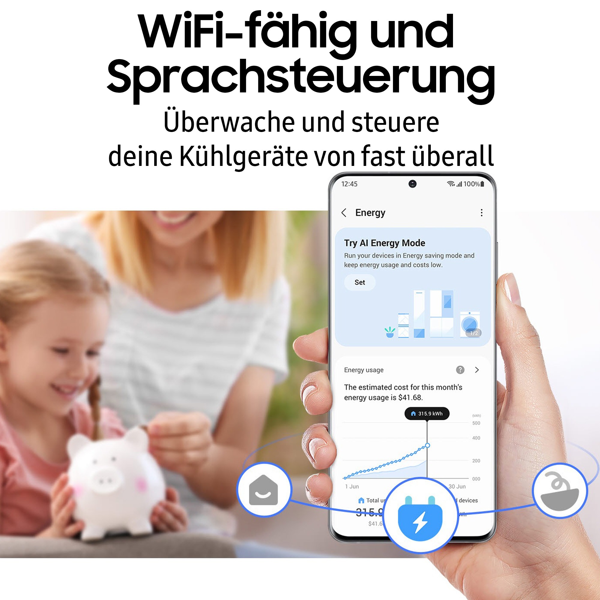 Samsung Einbaukühlgefrierkombination BRB8OF »BRB80F30ADFO«, All‑Around Cooling ‑ Gleichmäßige Kühlung