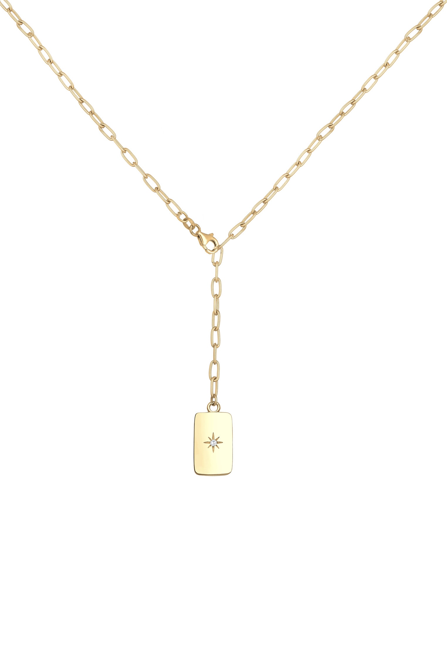 Elli Premium Collierkettchen »Y-kette Verstellbar Zirkonia Trend 925 Silber«