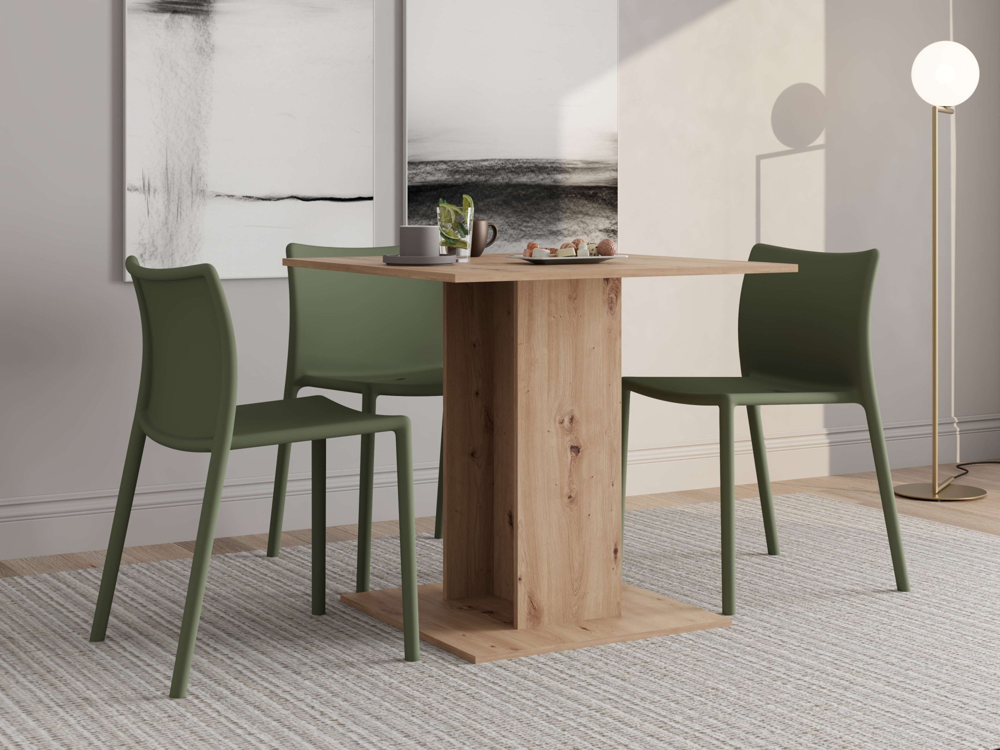 Home affaire Esstisch »Capua, Esstisch, Küchentisch, Bistrotisch, Speisetisch« Leicht zu bewegen,  ideal für kleine Räume, Maße: 80 x 80 cm