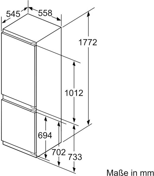 BOSCH Einbaukühlgefrierkombination »KIS86AFE0«, KIS86AFE0, 177,2 cm hoch, 55,8 cm breit