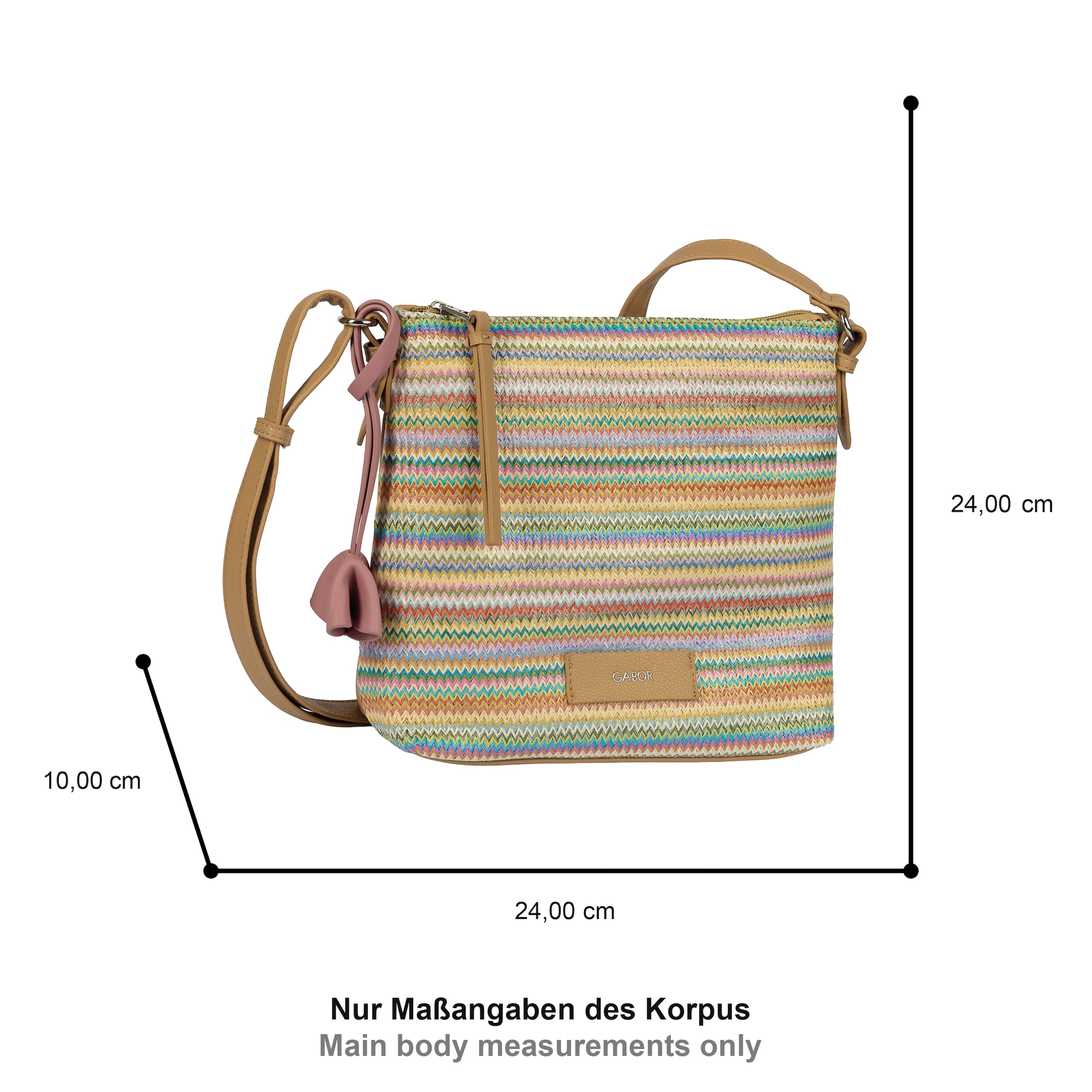 Gabor Umhängetasche »Anisa« Damen Schultertasche, Handtasche mit Blütenanhänger