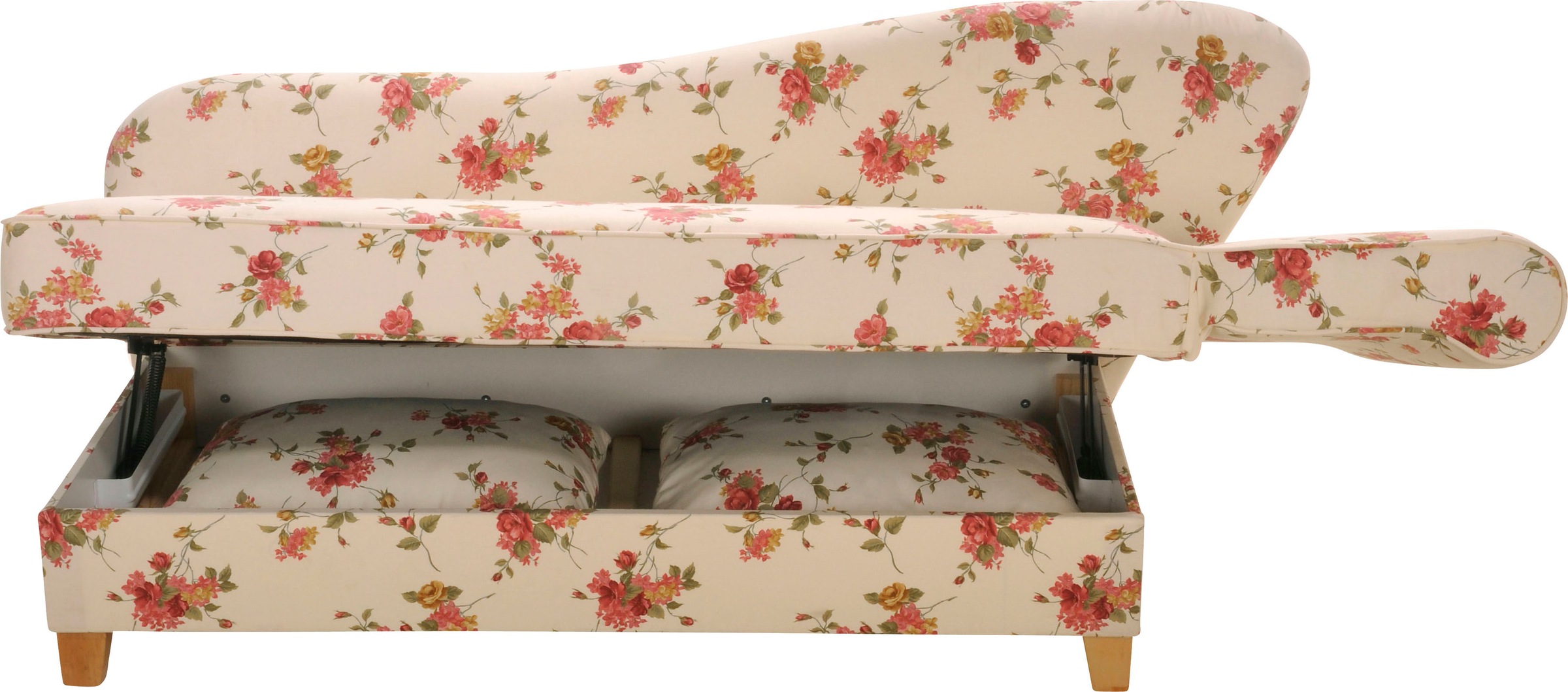 Max Winzer® Recamiere »Saturn«, Armlehne links oder rechts, mit Blumenmuster, inkusive 4 Kissen