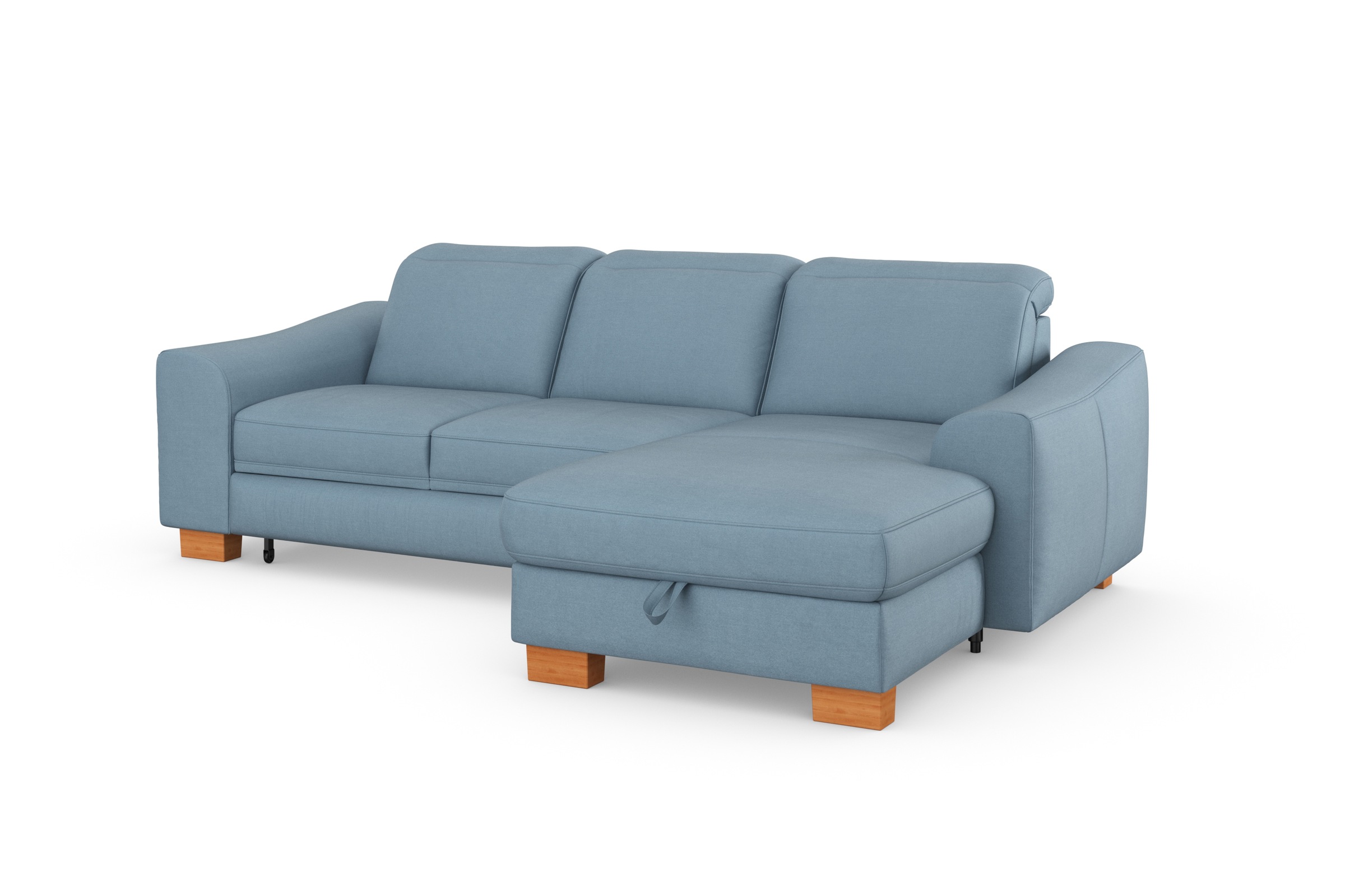 sit&more Ecksofa »Dundee L-Form«, mit Federkern und Massivholzfüßen, wahlweise mit Kopfteilverstellung