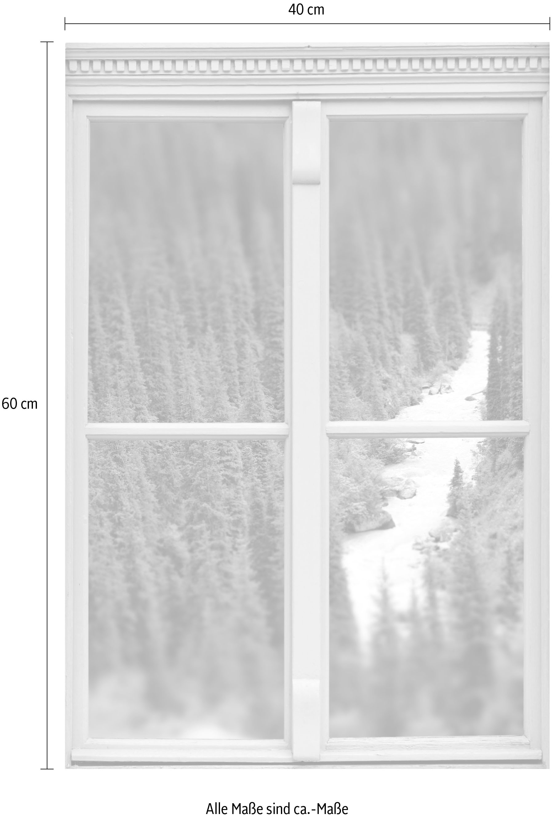 queence Wandsticker »Fluss«, Wandsticker, Wandbild, selbstklebend, 3D, Fenster