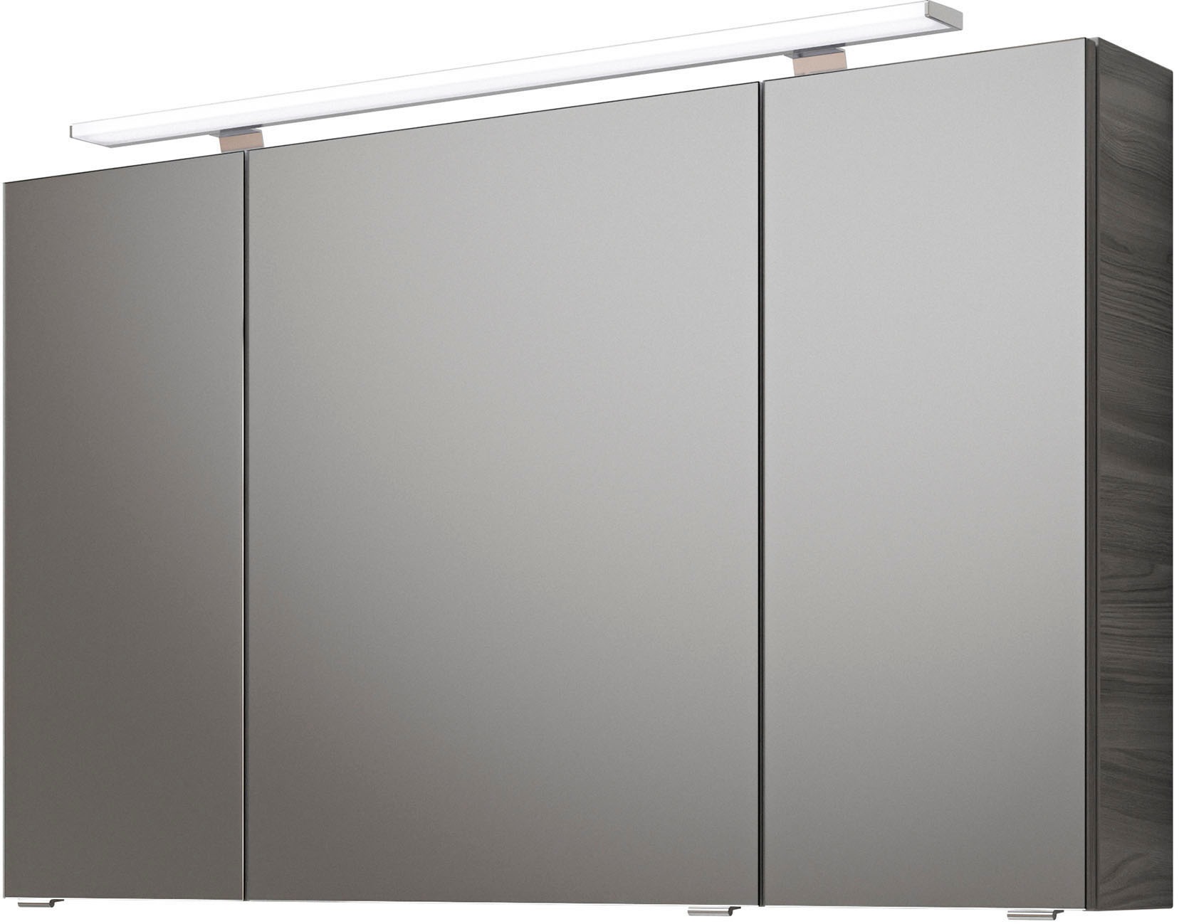 Saphir Badmöbel-Set »Serie 6025 2-teilig Mineralmarmor-Waschtisch mit LED-Spiegelschrank«, (2 St.), Waschplatz 117cm breit, 2 Schubladen, 3 Spiegel-Türen, inkl Türdämpfer