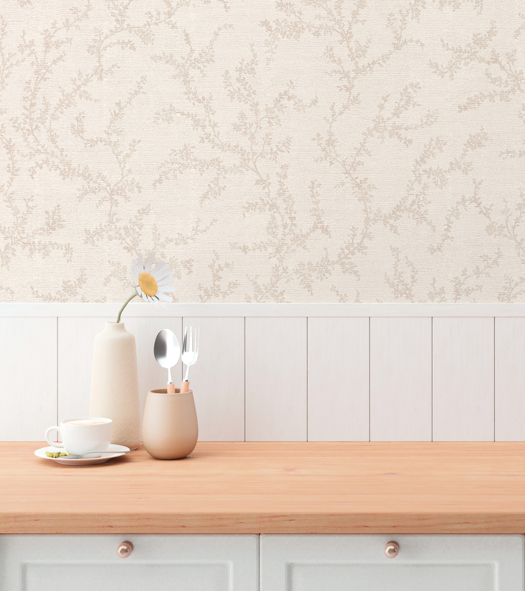 A.S. Création Vliestapete »mit floralem Muster stilvolle Wände« matt strukturiert Elegante Vliestapete mit feinem Blumenmuster