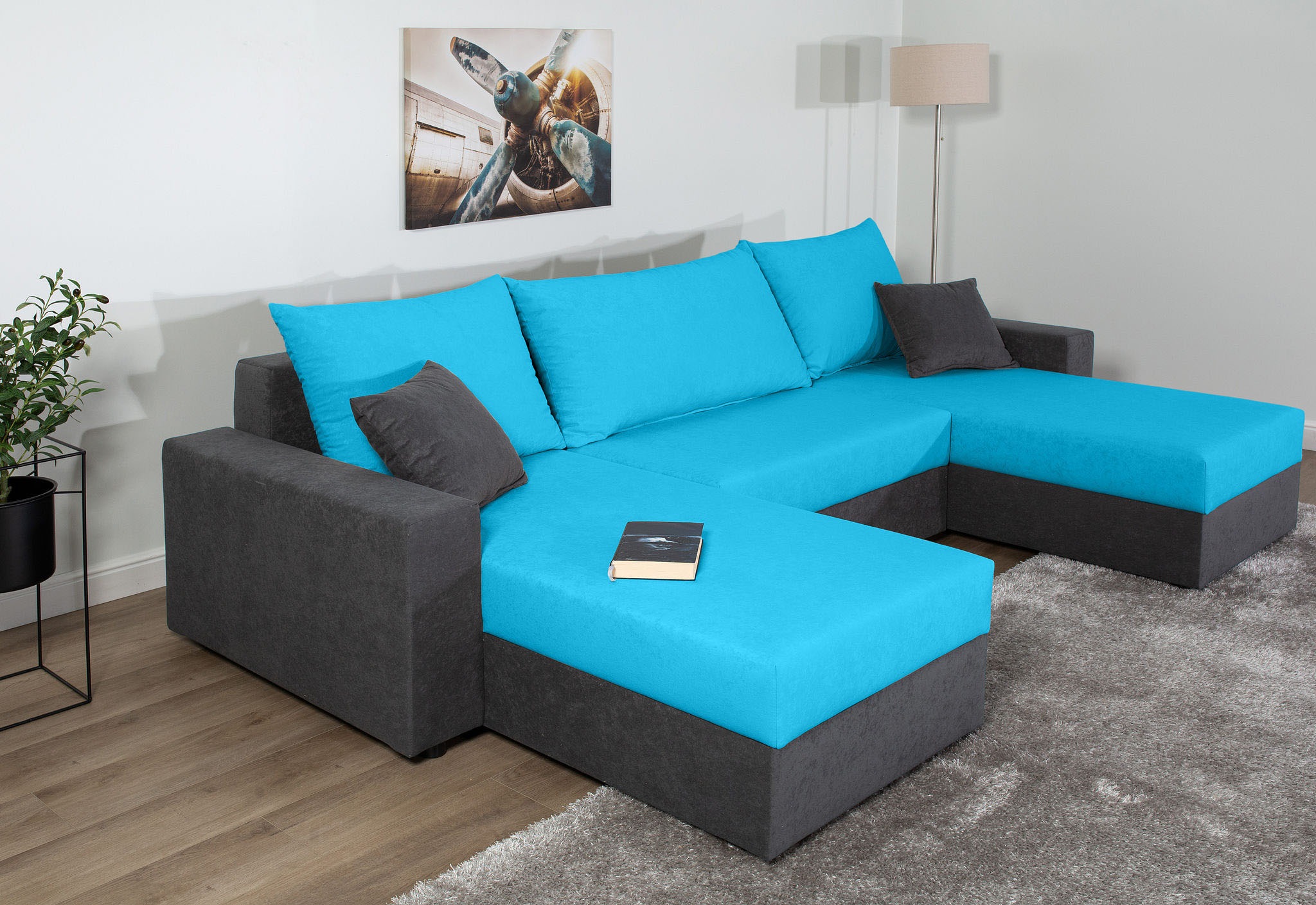 COLLECTION AB Wohnlandschaft »Pico U-Form«, Wohnlandschaft,2 X Ottomane,Polyätherschaum Polsterung