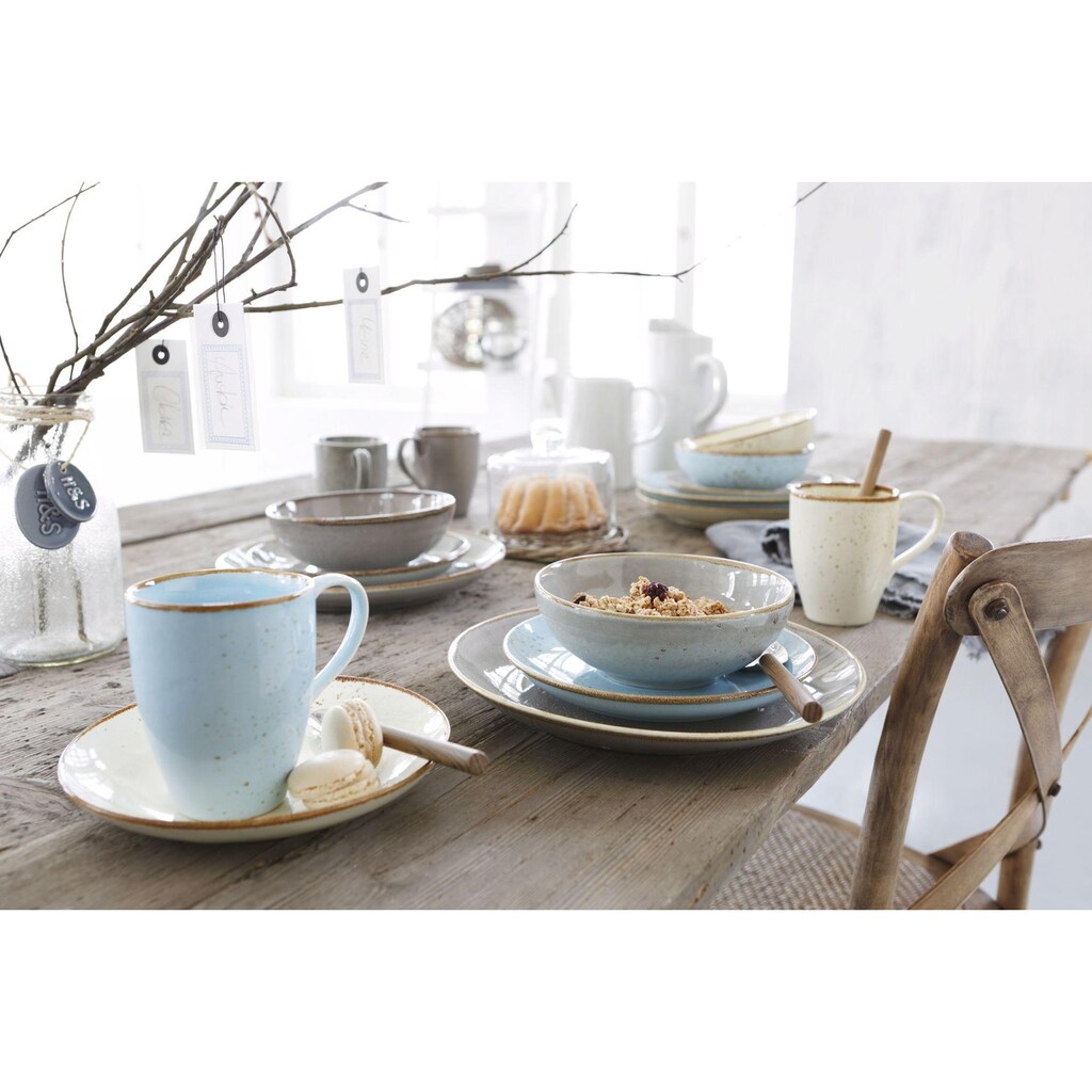 CreaTable Kombiservice »Geschirr-Set NATURE COLLECTION Scandic«, (Set, 16 tlg., Kaffeeservice und Tafelservice im Set, für 4 Personen)