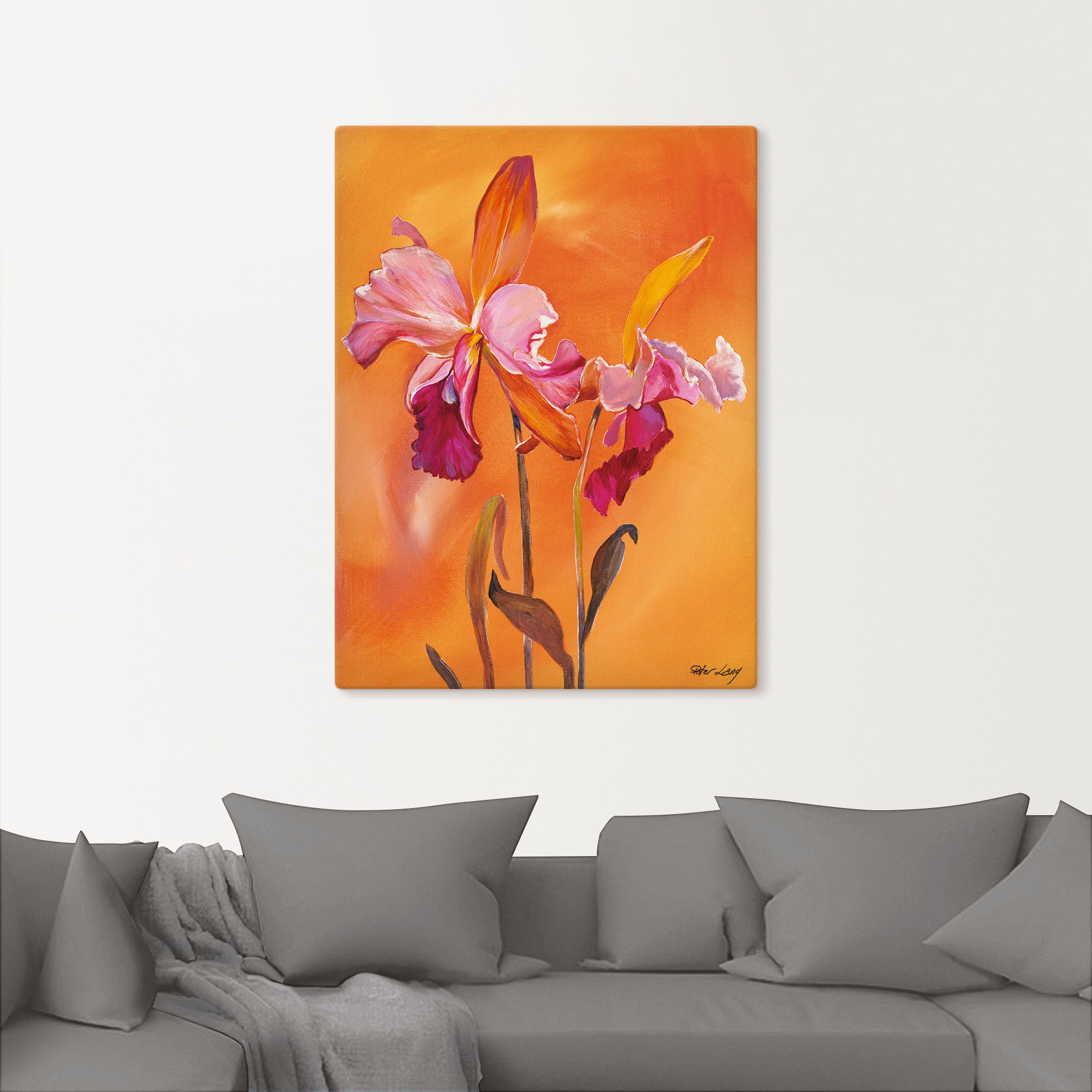 Artland Leinwandbild »Lilien-rosa«, Blumen, (1 St.), auf Keilrahmen gespannt