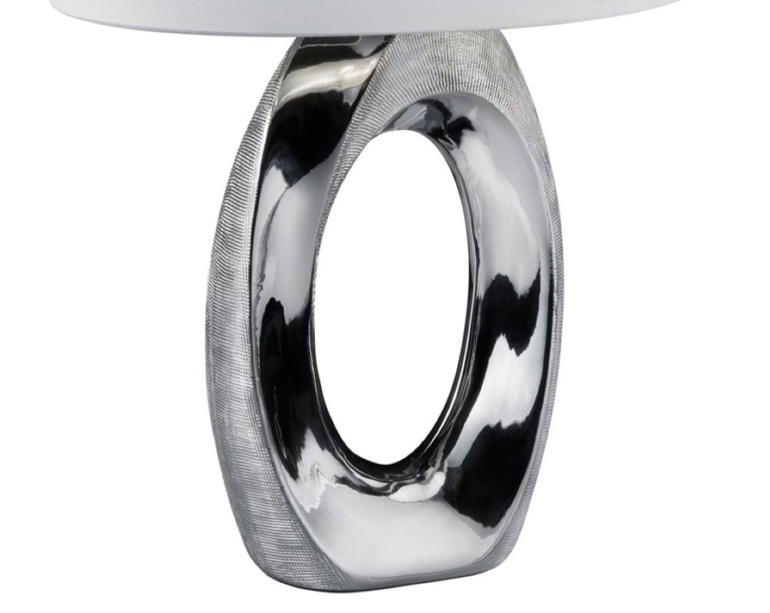 REALITY Leuchten Schreibtischlampe »Taba« E27 1 Stk. E27 Tischleuchte mit Keramikfuß und weiß-silberfarbigem Stoffschirm