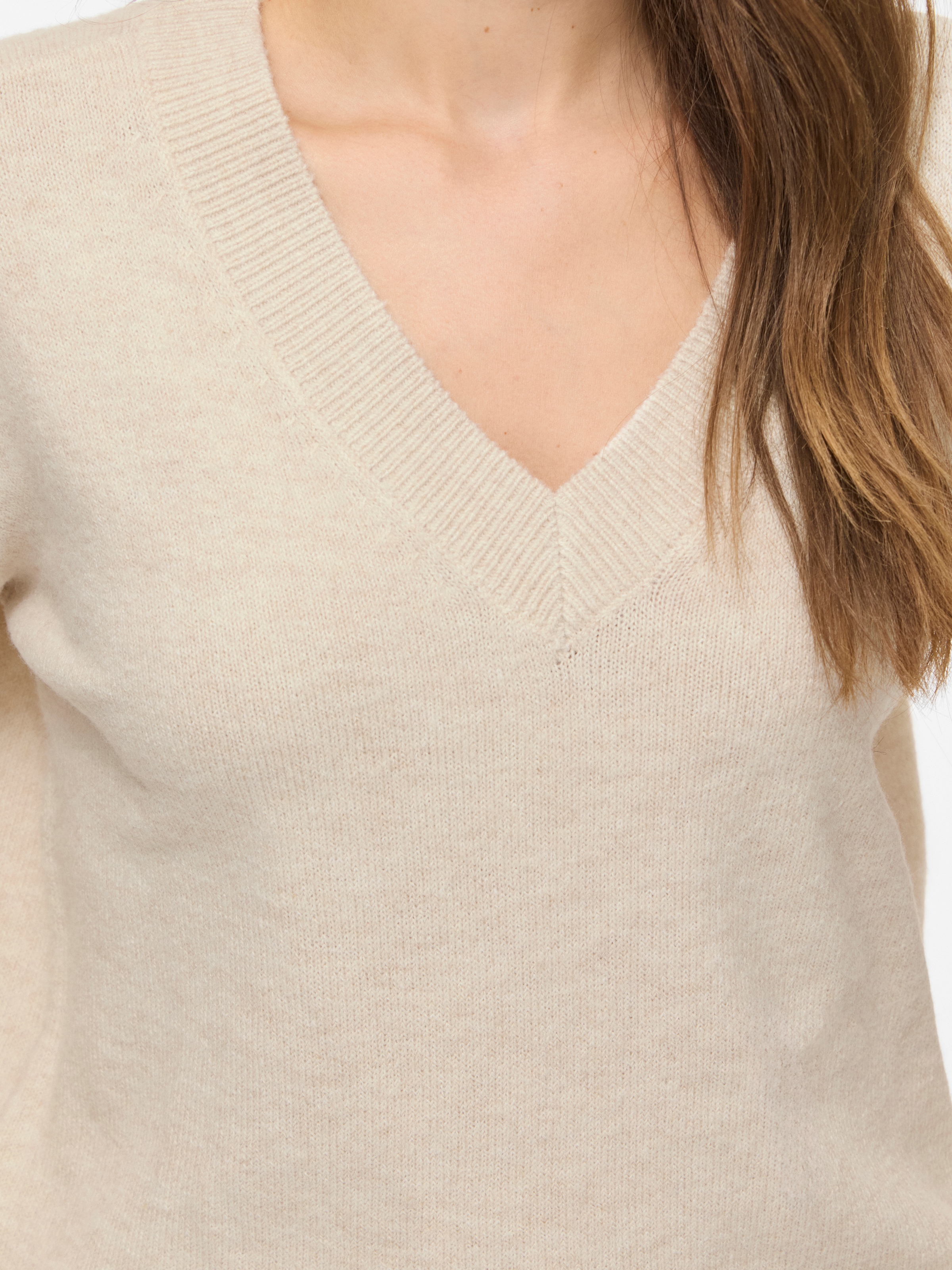 Vila Strickpullover »VILIGA L/S REV V-NECK KNIT TOP - NOOS« Regular Fit, aus Materialmix mit elastischen Eigenschaften