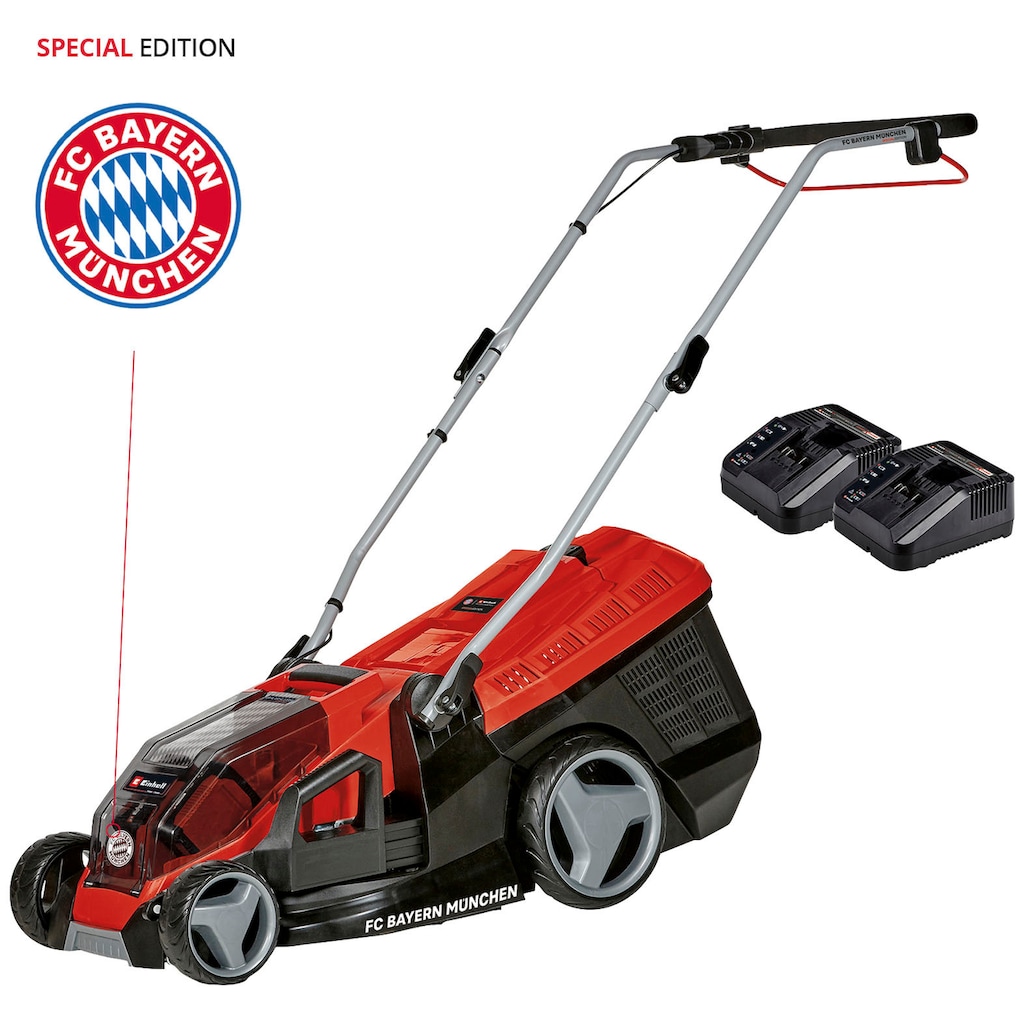 Einhell Akkurasenmäher »GE-CM 36/36 Li Kit - FC Bayern München«, (Set)