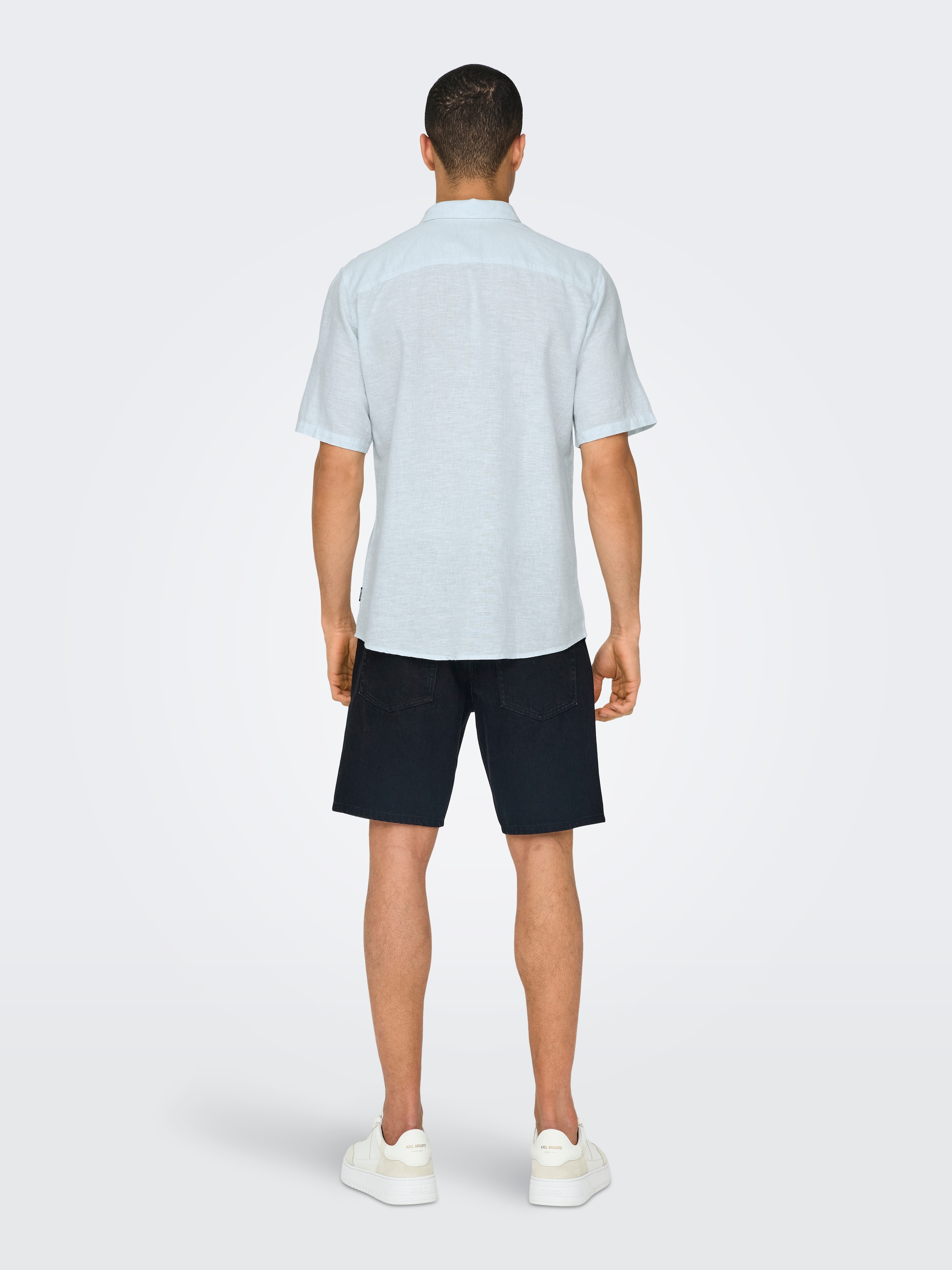 ONLY & SONS Kurzarmhemd »ONSCAIDEN SS SOLID LINEN SHIRT NOOS« Baumwollmischung mit Leinen, slim fit