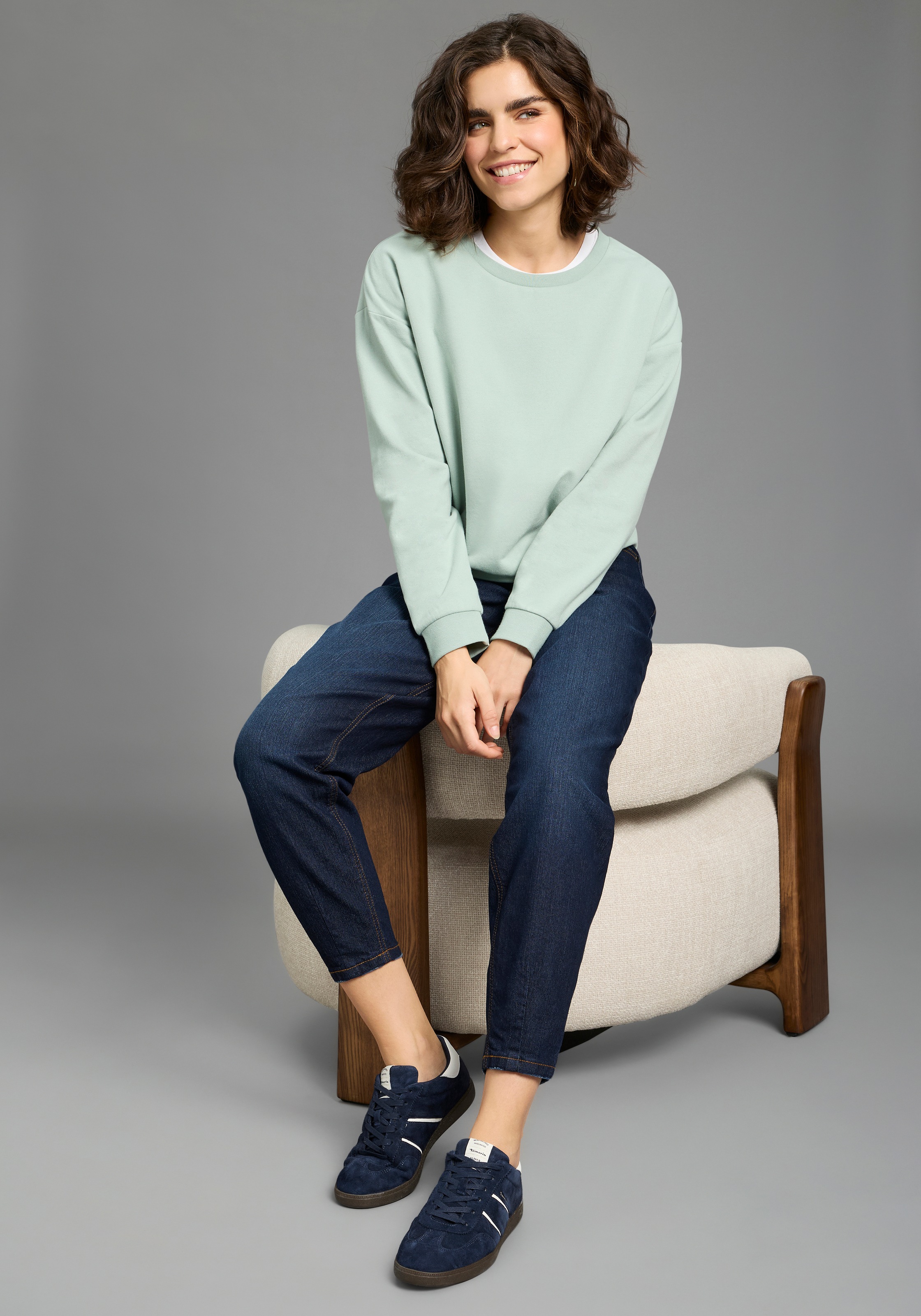 Flashlights Sweatshirt, 2 tlg. im Basic-Stil, Langarm, Rundhalsausschnitt, mit Rippbündchen
