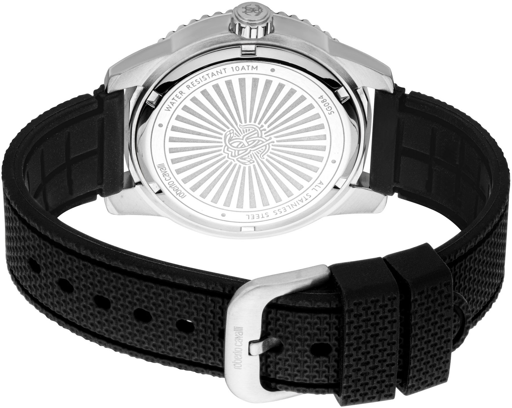 roberto cavalli Quarzuhr »Uomo Trend II« Armbanduhr, Herrenuhr, Silikonarmband, analog, Tag