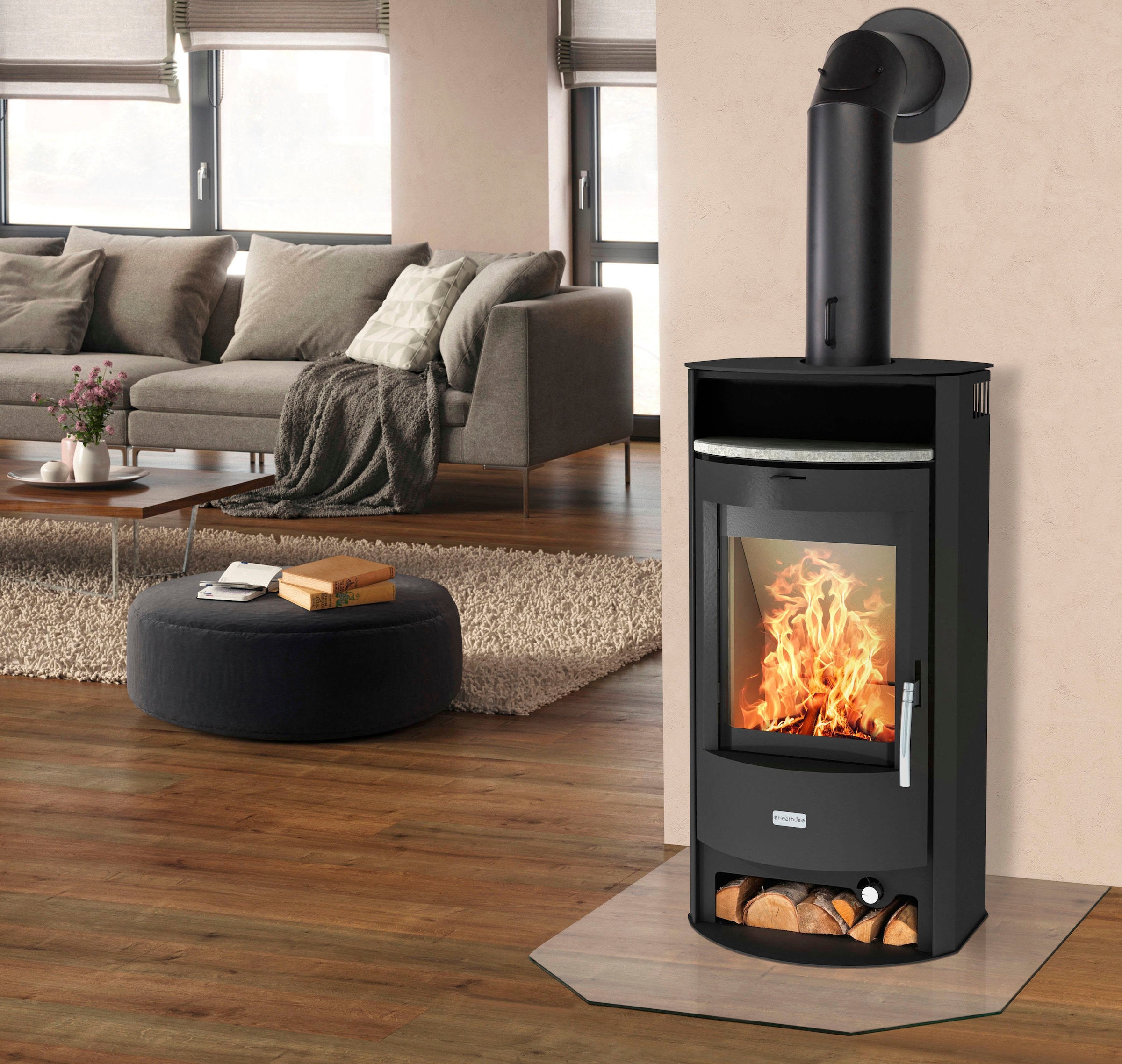 Color Emajl Ofenrohr »Heathus Rauchrohr-Set SW«, (Set, 3 tlg.), 60 cm, schwarz