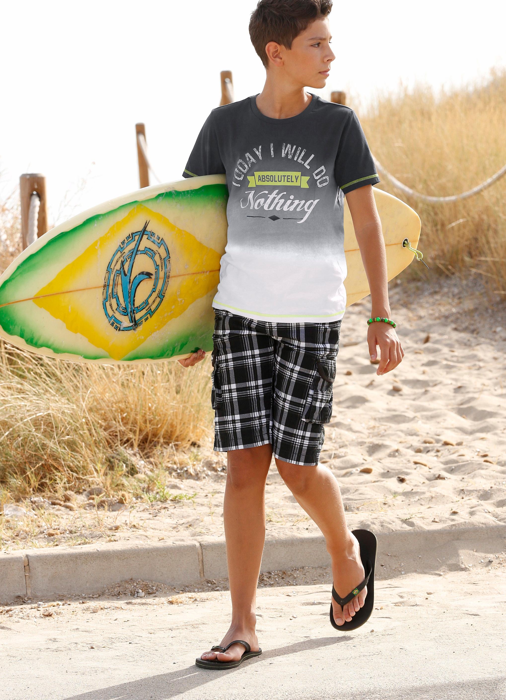 6. Bild von Arizona Bermudas, (Set, 2 tlg.), in coolem Karo mit Textilgürtel