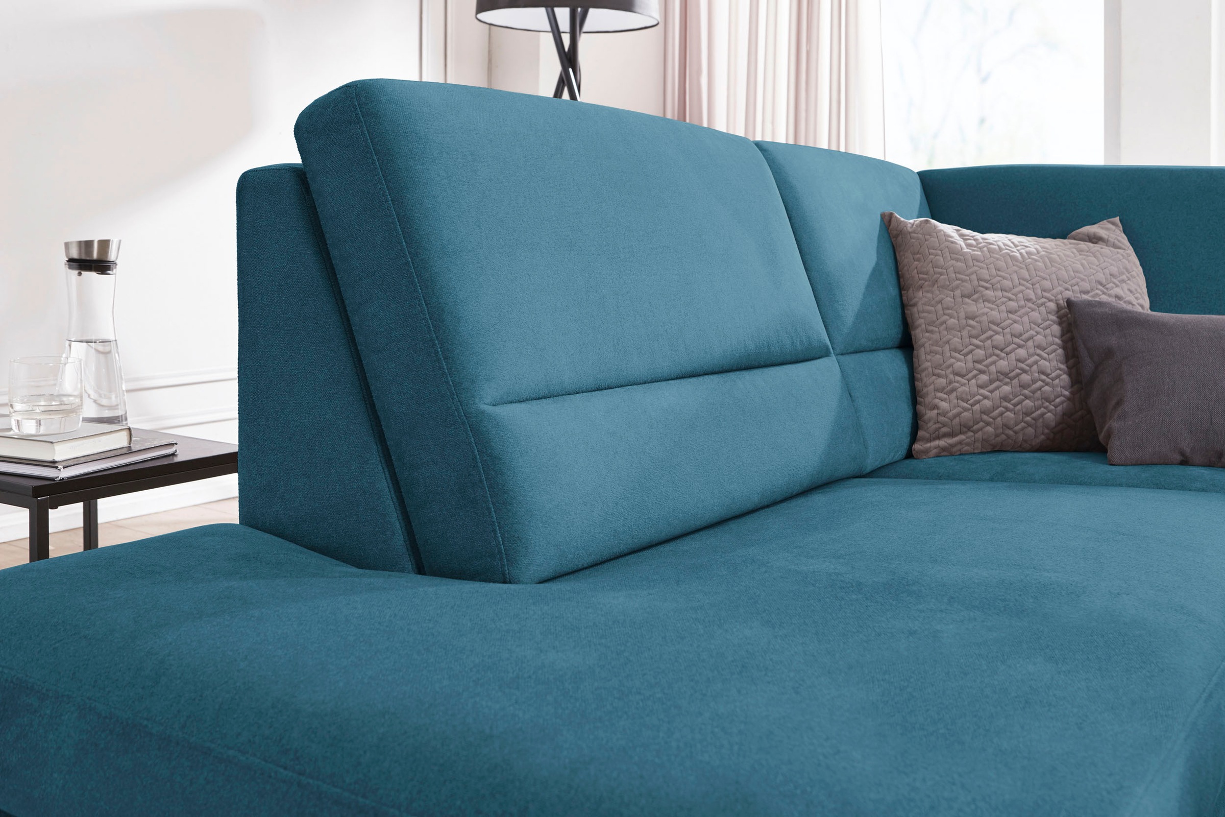 CALIZZA INTERIORS Ecksofa »Onyx L-Form«, Ottomane links oder rechts, wahlweise mit Bettfunktion, Breite 257 cm