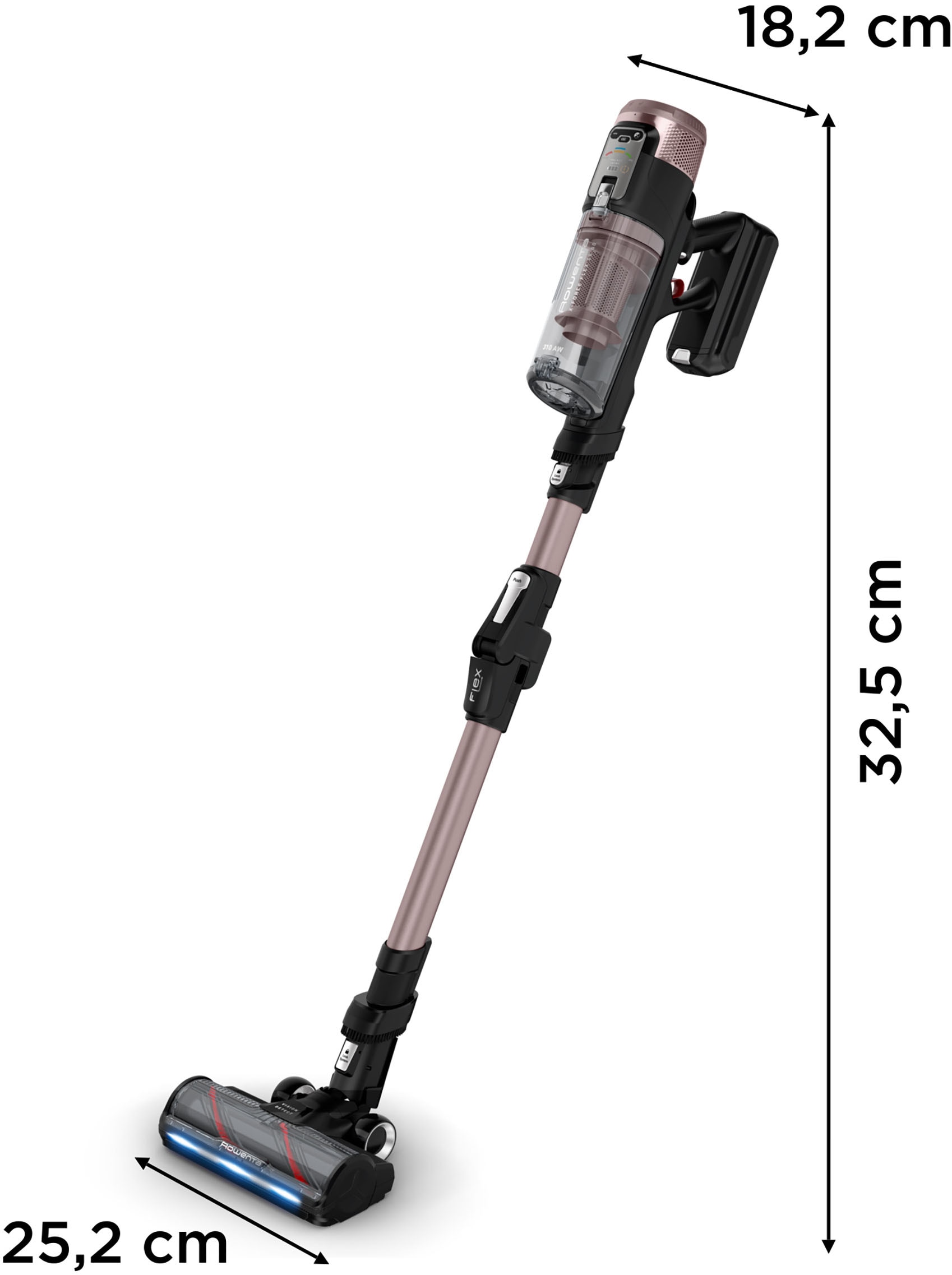 Rowenta Akku-Hand-und Stielstaubsauger »X-Force Flex 16.60, 120 Minuten Laufzeit, Flex-Gelenk« LED-Beleuchtung, extreme Saugkraft dank 315 Air Watt, RH9CD9