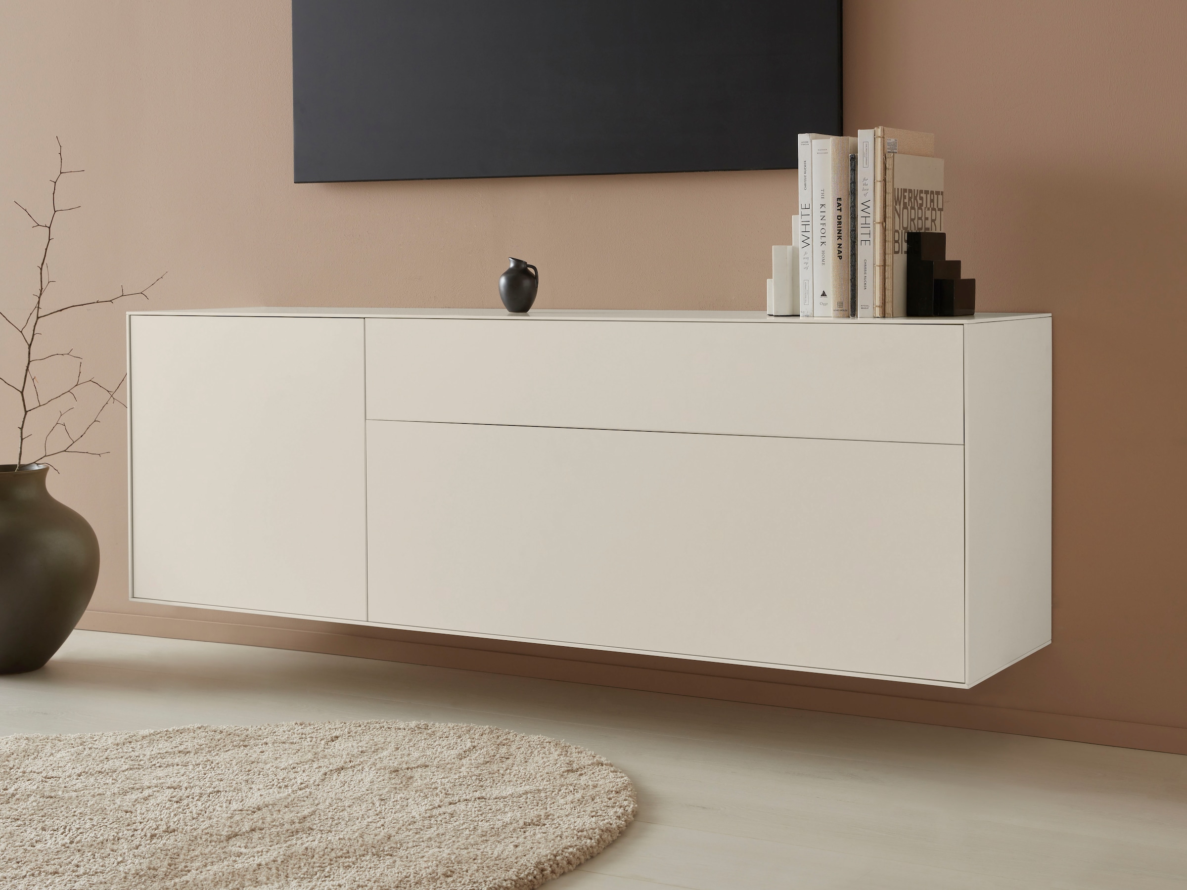 LeGer Home by Lena Gercke Lowboard »Essentials«, Breite: 167 cm, MDF lackiert, Push-to-open-Funktion