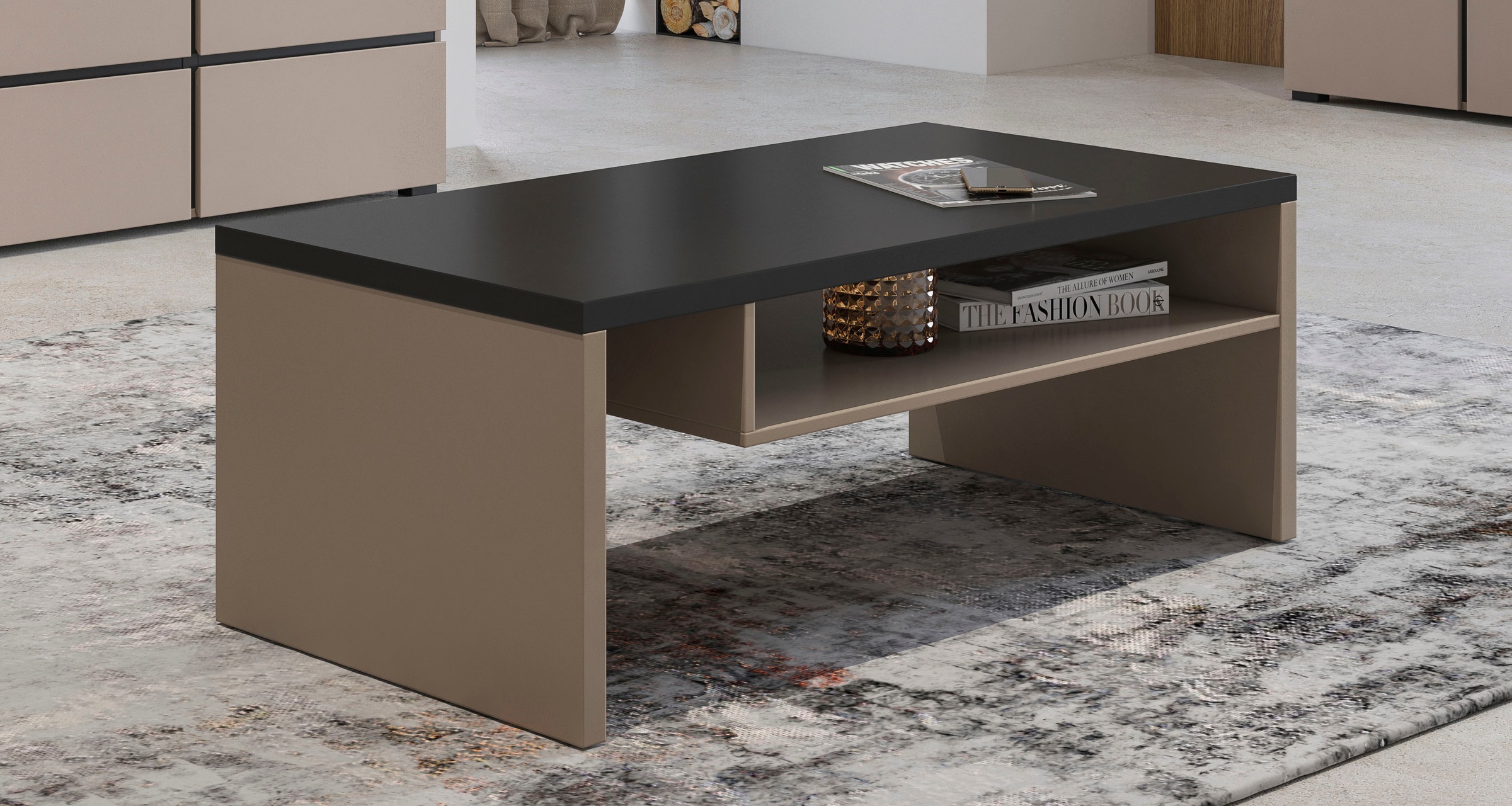 INOSIGN Couchtisch »Cross, Breite 120 cm, moderner Sofatisch für Wohnzimmer«, Tisch mit offenem Fachboden