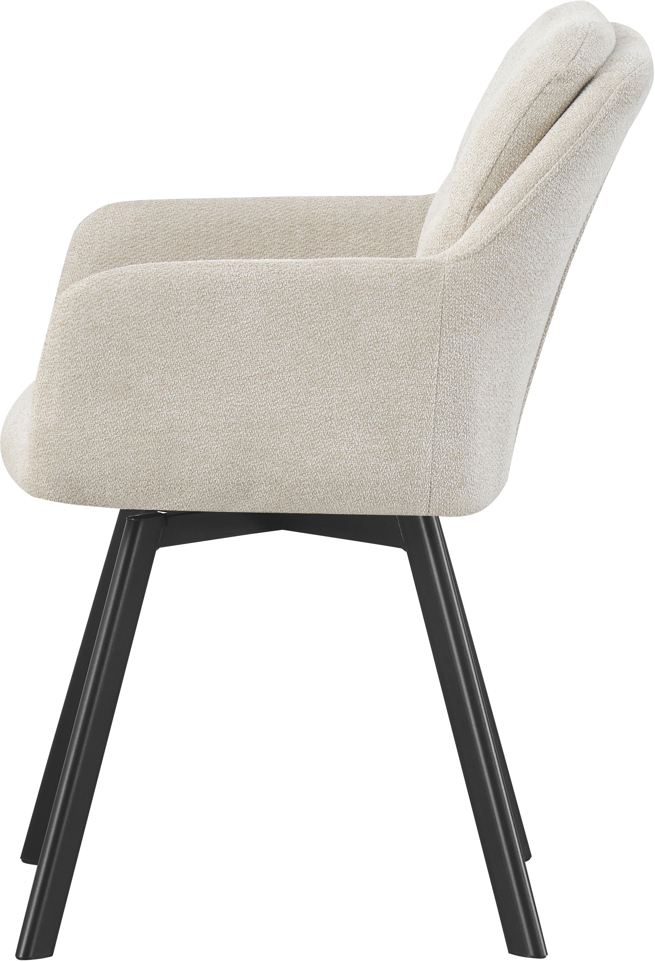 Home affaire Esszimmerstuhl »NEEPAWA, 2er Set, mit Metallgestell in matt schwarz« (Set) 2 Stk.in verschiedenen Farben, Belsatbarkeit pro Stuhl 120 kg, mit Armlehne