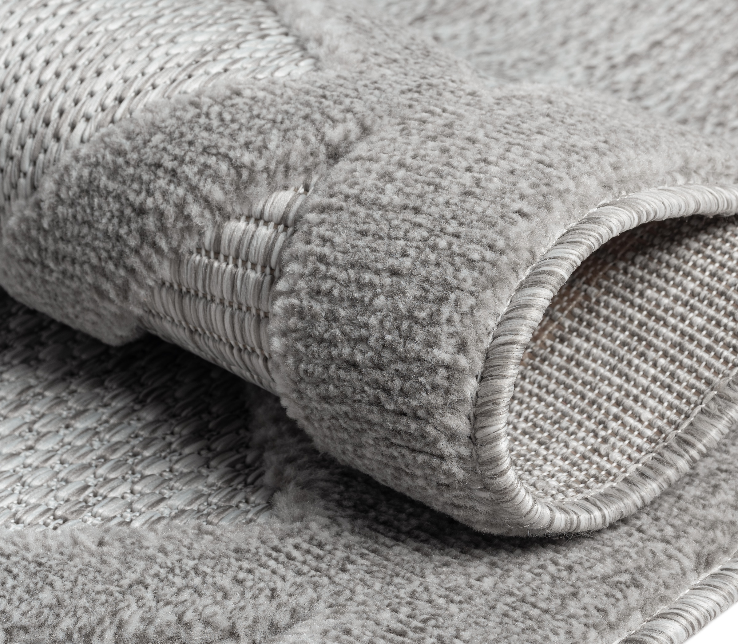 Myflair Möbel & Accessoires Teppich »Amara Lagerräumung«, rechteckig, 8 mm Höhe, Uni Farben, Hoch-Tief Effekt, Outdoor geeignet, Balkon, Terrasse
