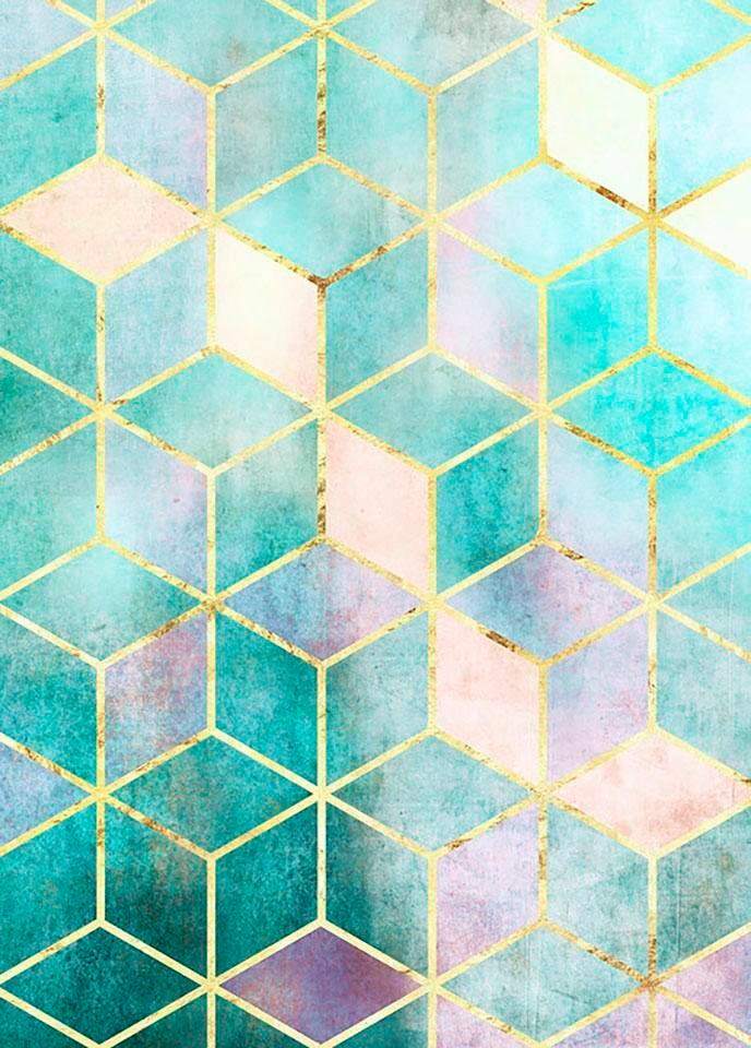 Komar Bild »Mosaik Verde«, Abstrakt, (1 St.), Wandbild zur Dekoration - ohne Rahmen