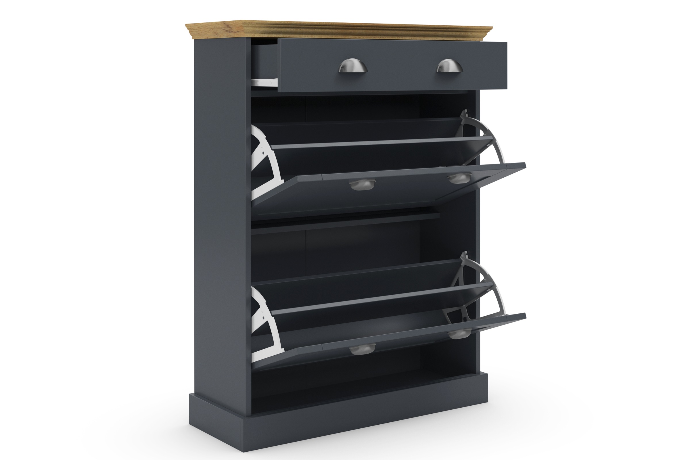 Home affaire Schuhschrank »Motala«, mit 2 Klappen u. 1 Schublade, Platz für 12-14 paar Schuhe, Höhe 105 cm