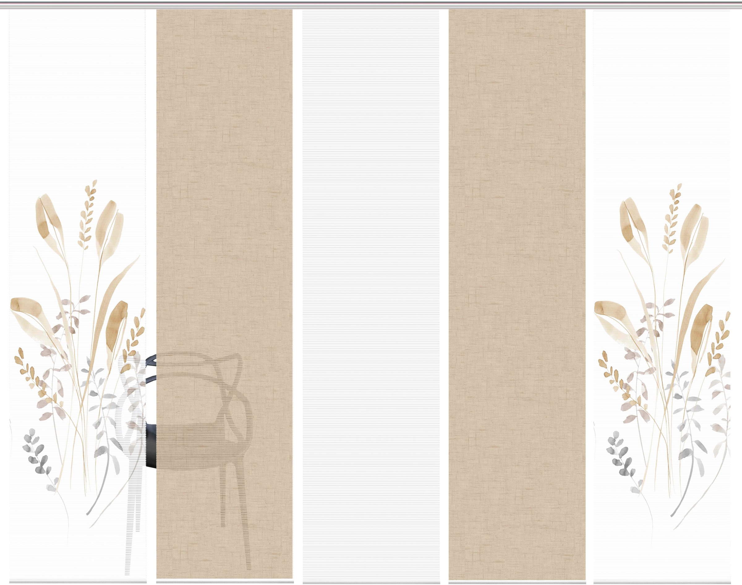 Vision S Schiebegardine »AYENE 5er SET« Paneelwagen 5 Stk. tlg. Schiebevorh günstig online kaufen